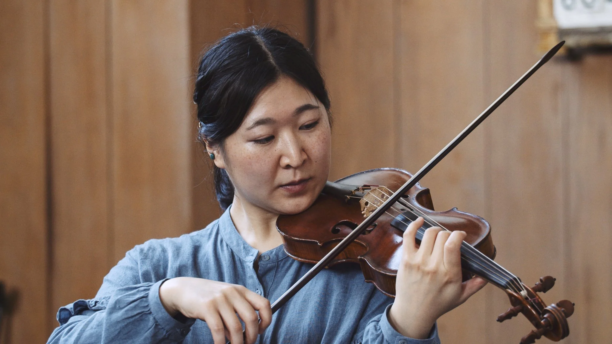 Violinist performing