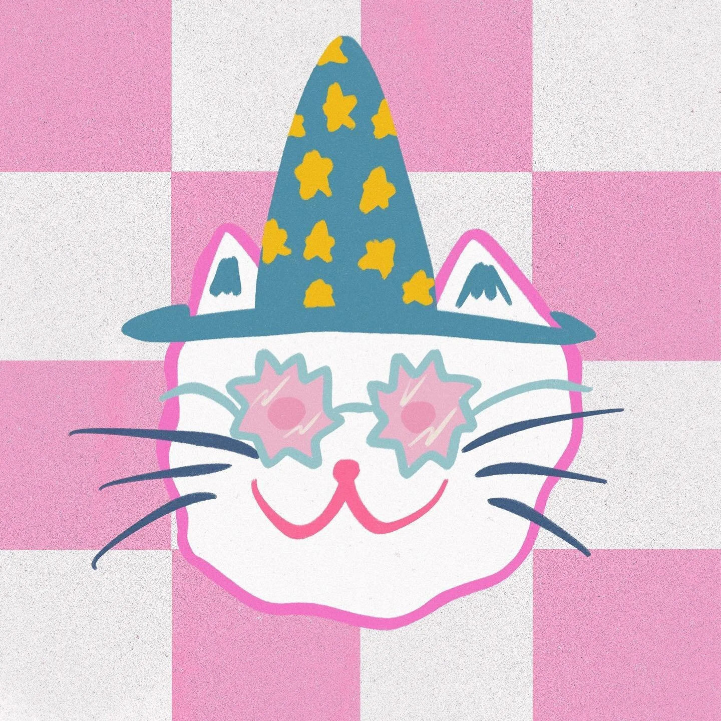 my funky cats series continues 🐱🌛 this is the witchy cat who lives in the forest 🌲 🪩
.
#createeveryday #illustratorsoninstagram #funkycat #funkycats #catsdrawing #creativecommunity #catsofinstagram #illustration #illustrator #artistsoninstagram #