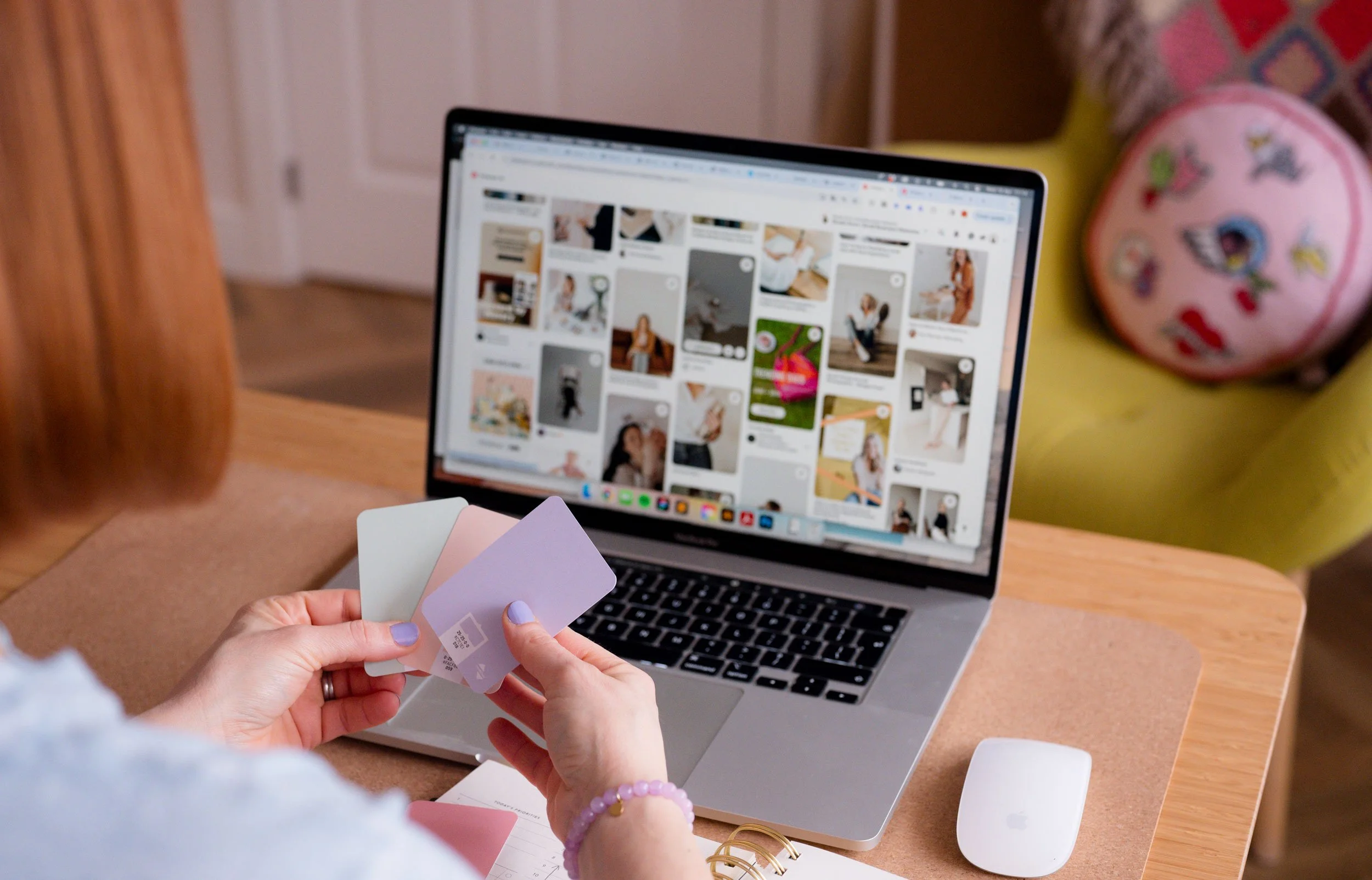 Squarespace website designer in UK working on laptop