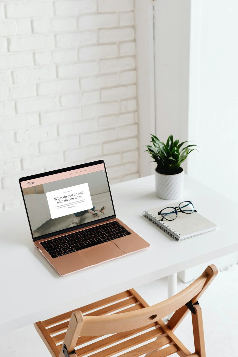 Squarespace website design on laptop