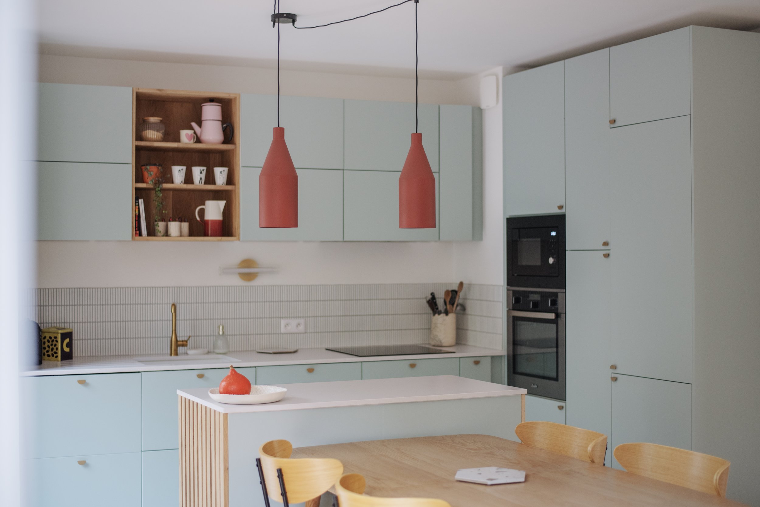 Cuisine bleu ciel design Eloise Obino Décoration.