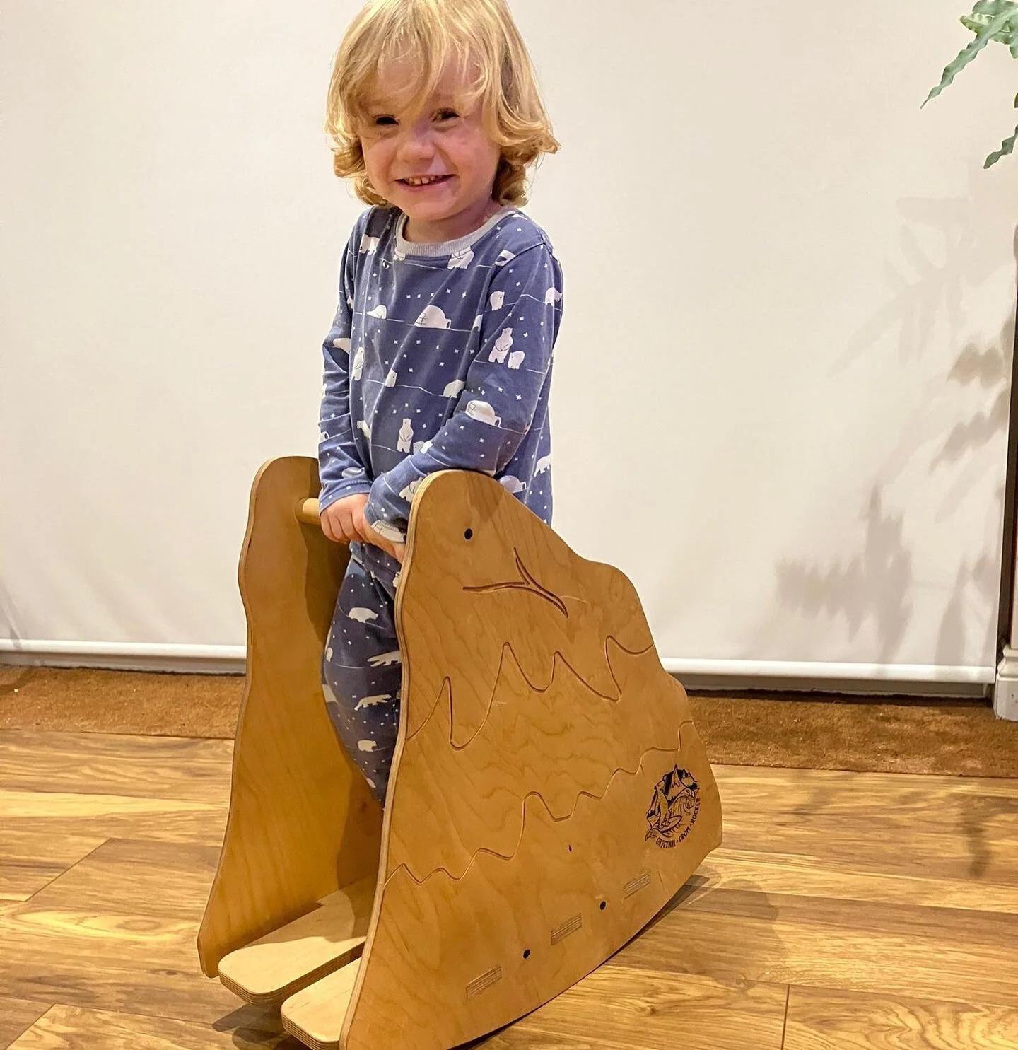 Say hello to our Mountain Grom Rocker 👋🏼🏔️ 

These 2 little groms are having a PJ session before bed and can&rsquo;t get enough!

#shredbeforebed #theoriginalgromrocker #surfing #snowboarding #skiing #sustainableliving