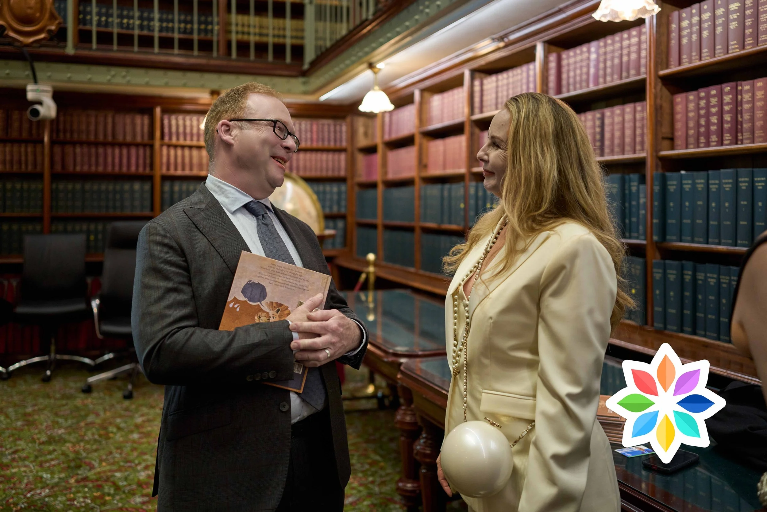 Nick Hudson of knowmore and Louise Edmonds, founder of Grooming Recognition @ National Survivors Day at NSW Parliament House 2025
