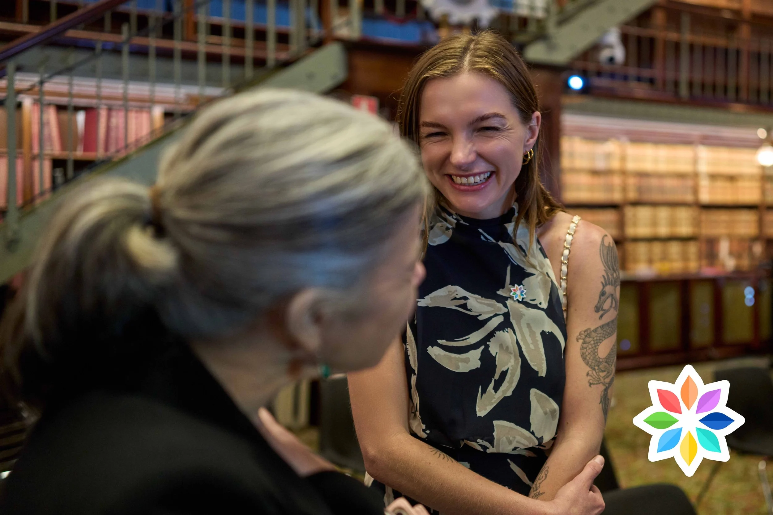 Skye Clair, Advocate and Karen Bevan CEO of Full Stop Australia @ National Survivors Day at NSW Parliament House 2025
