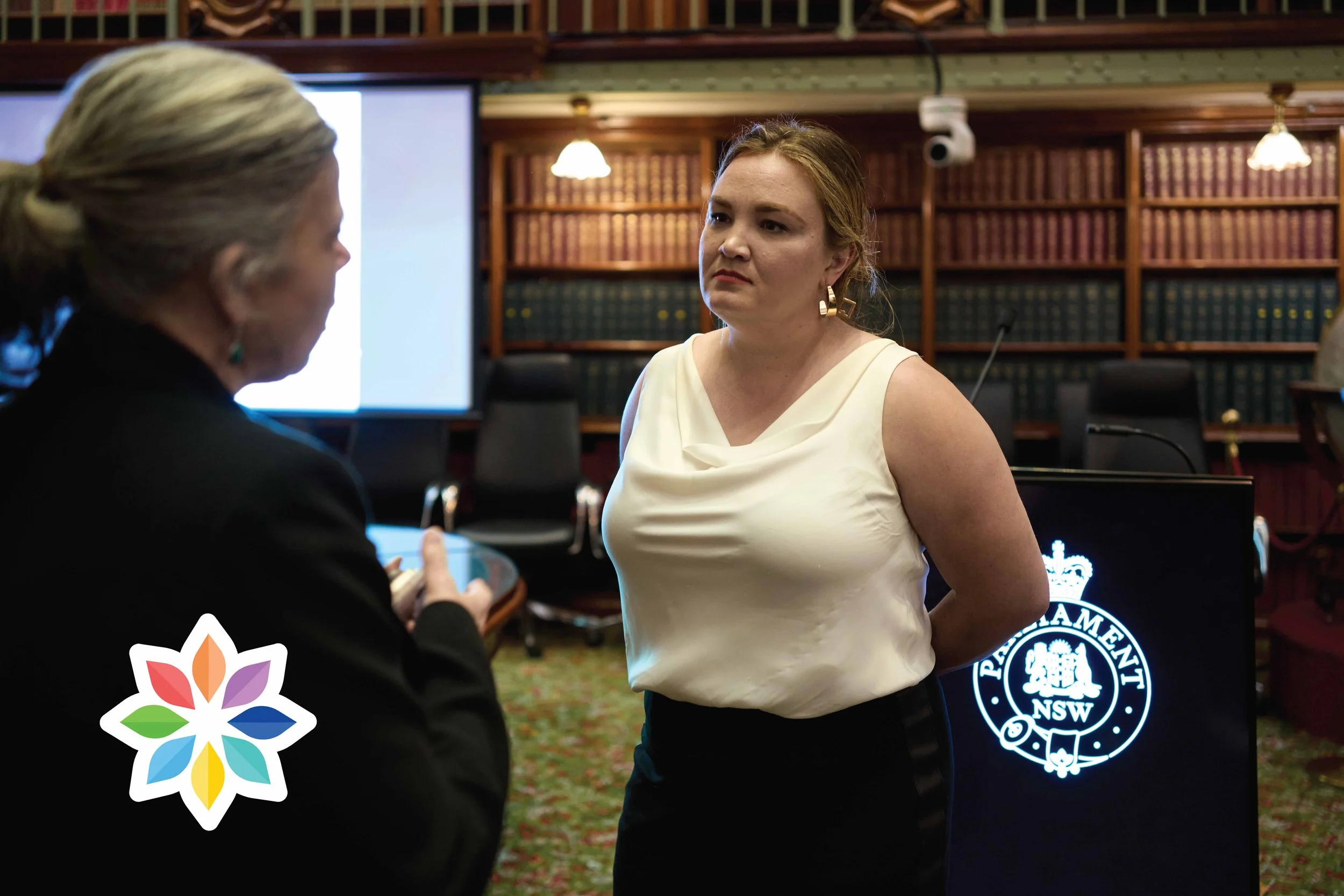Karen Bevan, CEO of Full Stop Australia and Clare Leaney CEO of National Survivors Foundation  @ National Survivors Day at NSW Parliament House 2025