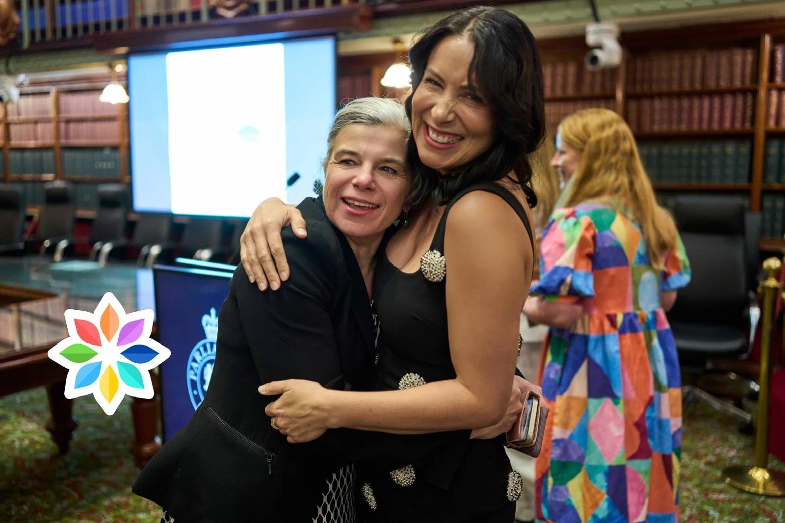 Ambassador Melanie Jai and Karen Bevan, CEO of Full Stop Australia  @ National Survivors Day at NSW Parliament House 2025