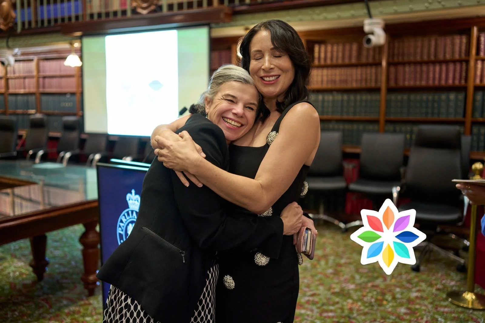 Ambassador Melanie Jai and Karen Bevan, CEO of Full Stop Australia  @ National Survivors Day at NSW Parliament House 2025