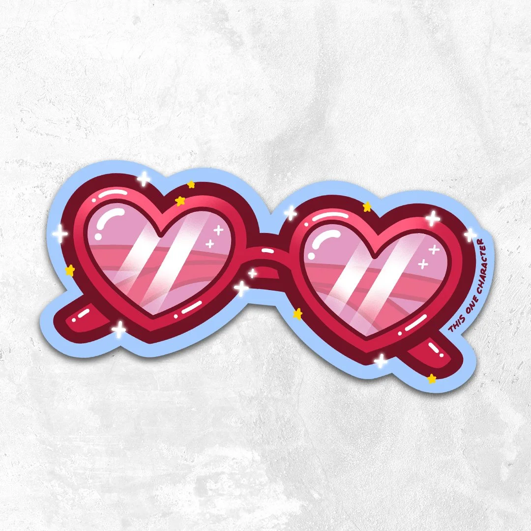 Heart Glasses Sticker