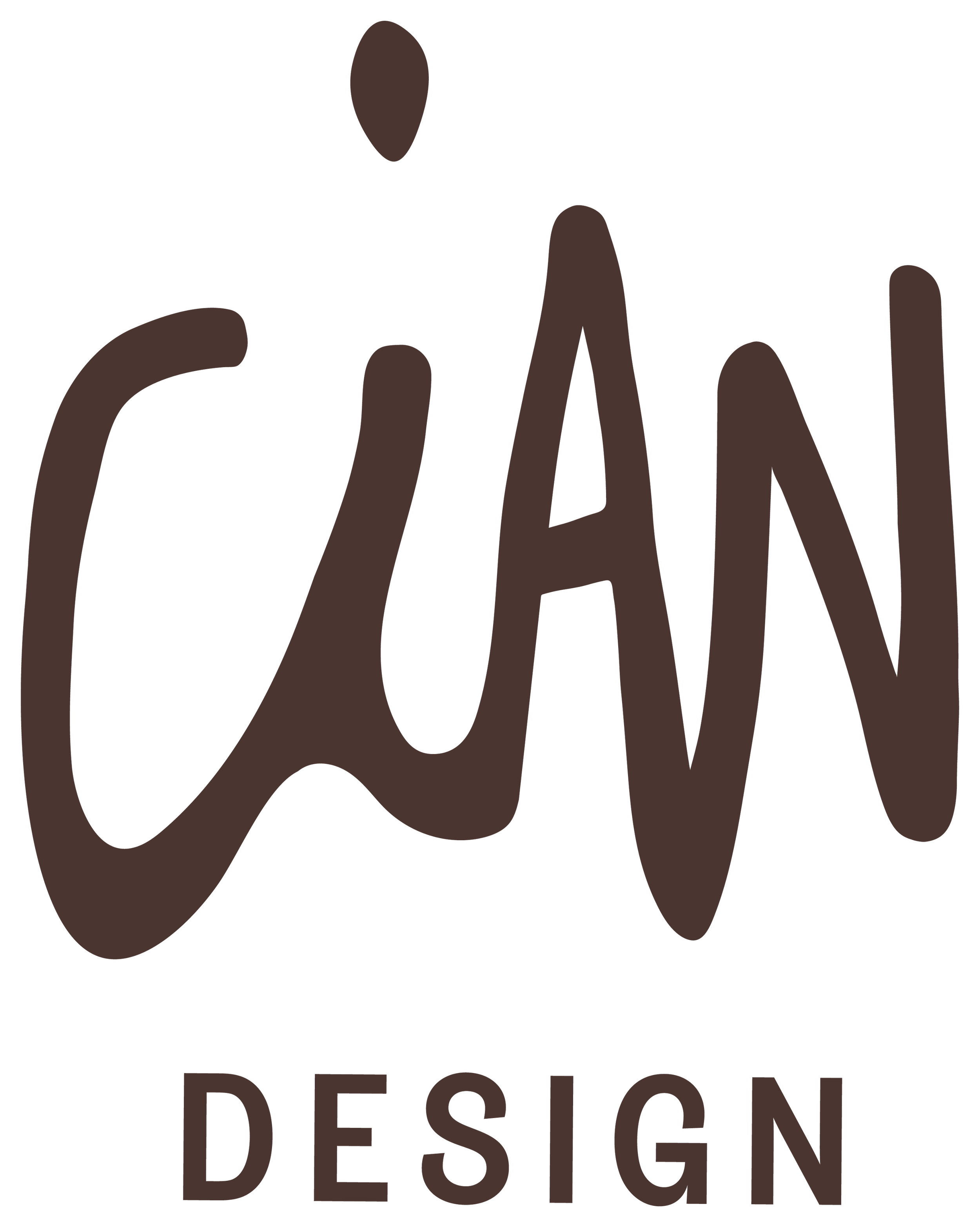 CICAN Design logo in brown color with stylized text.