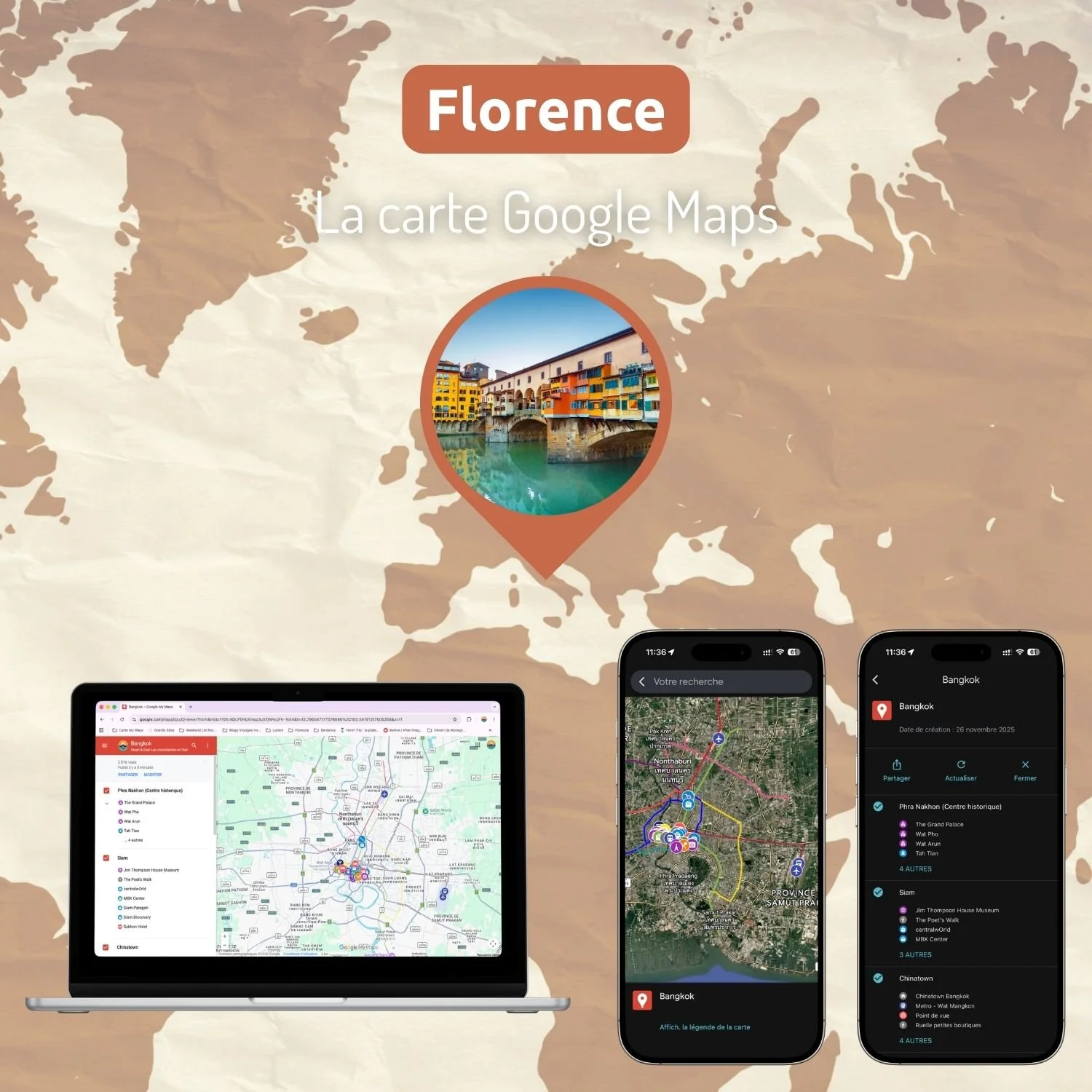 Carte touristique interactive de Florence