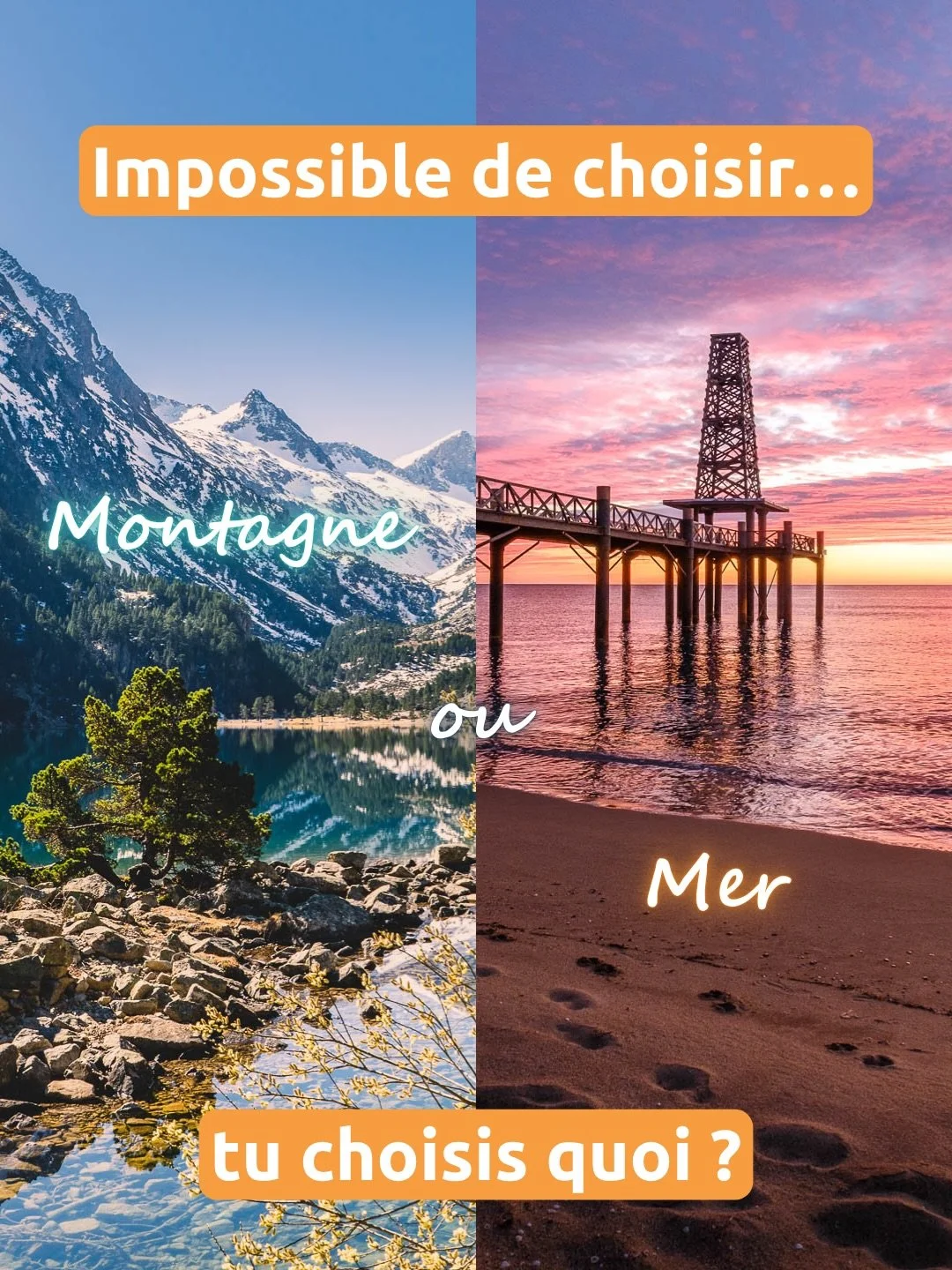 🌸 Le printemps est l&agrave;&hellip; et comme chaque ann&eacute;e, m&ecirc;me dilemme.

D&rsquo;un c&ocirc;t&eacute;, la montagne qui se r&eacute;veille doucement, encore un peu enneig&eacute;e, ultra paisible.
De l&rsquo;autre, la mer, les premiers