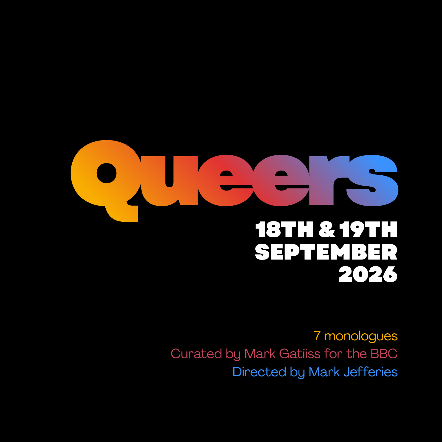 Queers Auditions - Sunday 1st Feb