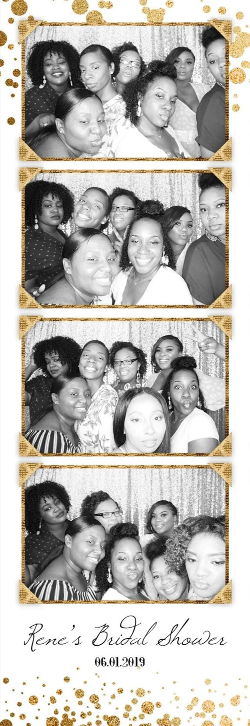 Black and white bridal shower photo strip