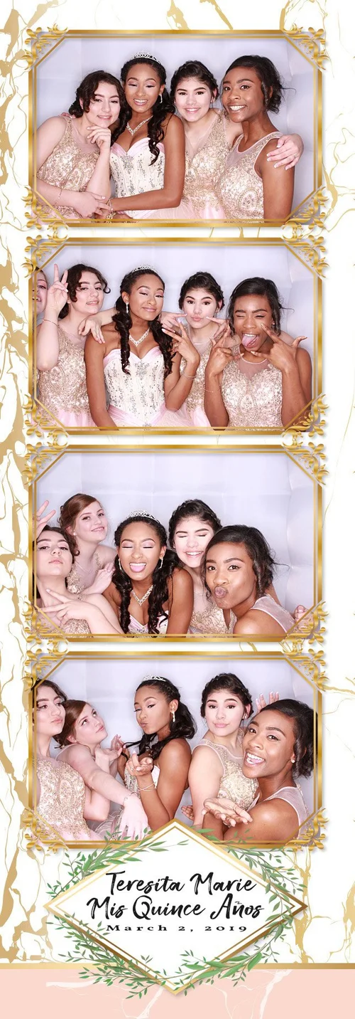 Quinceañera guests making playful poses