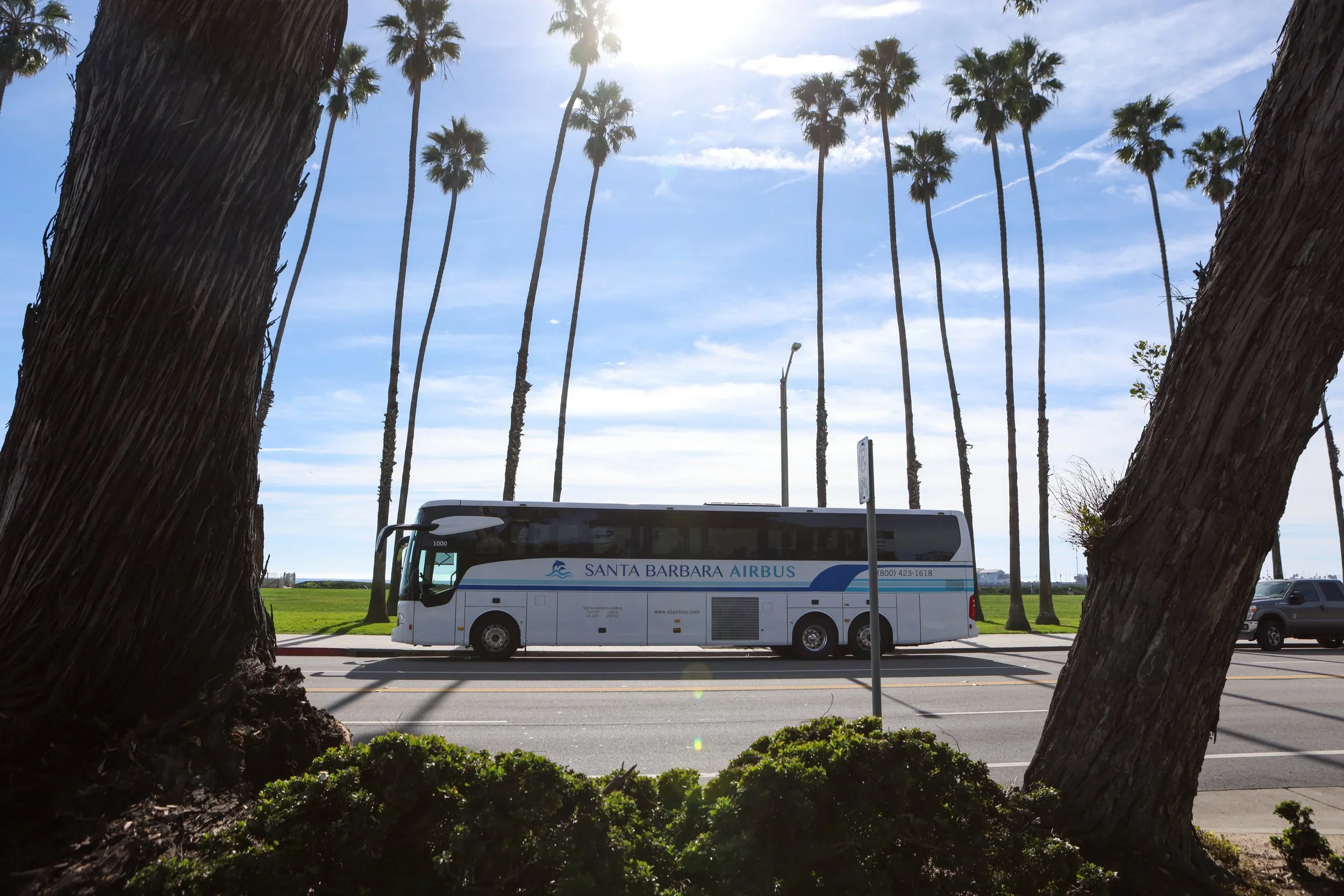 Santa Barbara Airbus in front of beach