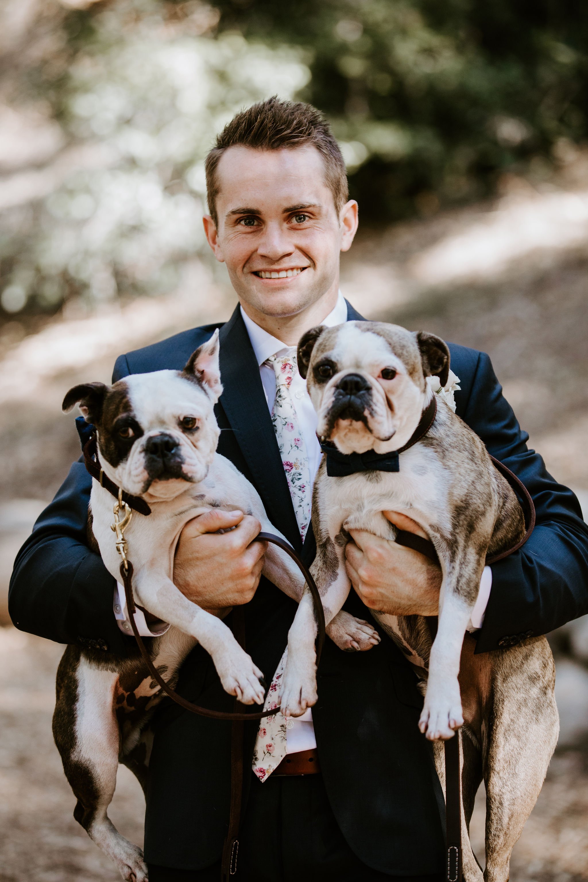 www.santabarbarawedding.com | Geoff and Lyndsi Photography | Santa Barbara Museum of Natural History | Jamie Mangone of LuJane Events | Groom with His Dogs