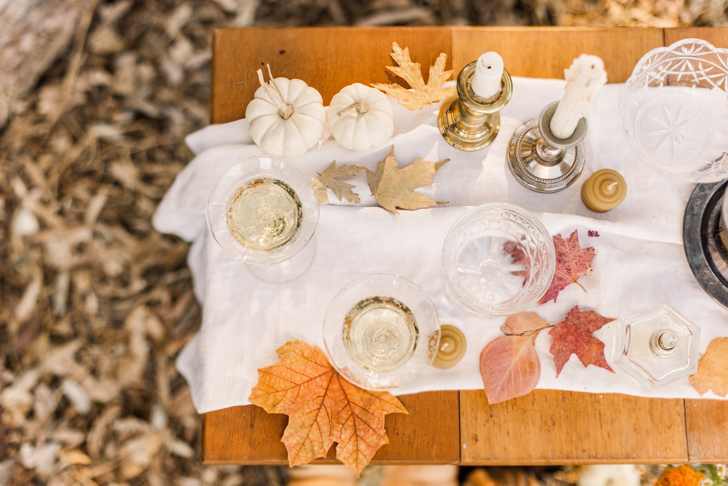 www.santabarbarawedding.com | Veils &amp; Tails | Trader Joe’s Alpha Thrift | Halloween Inspired Table Set Up with Pumpkins