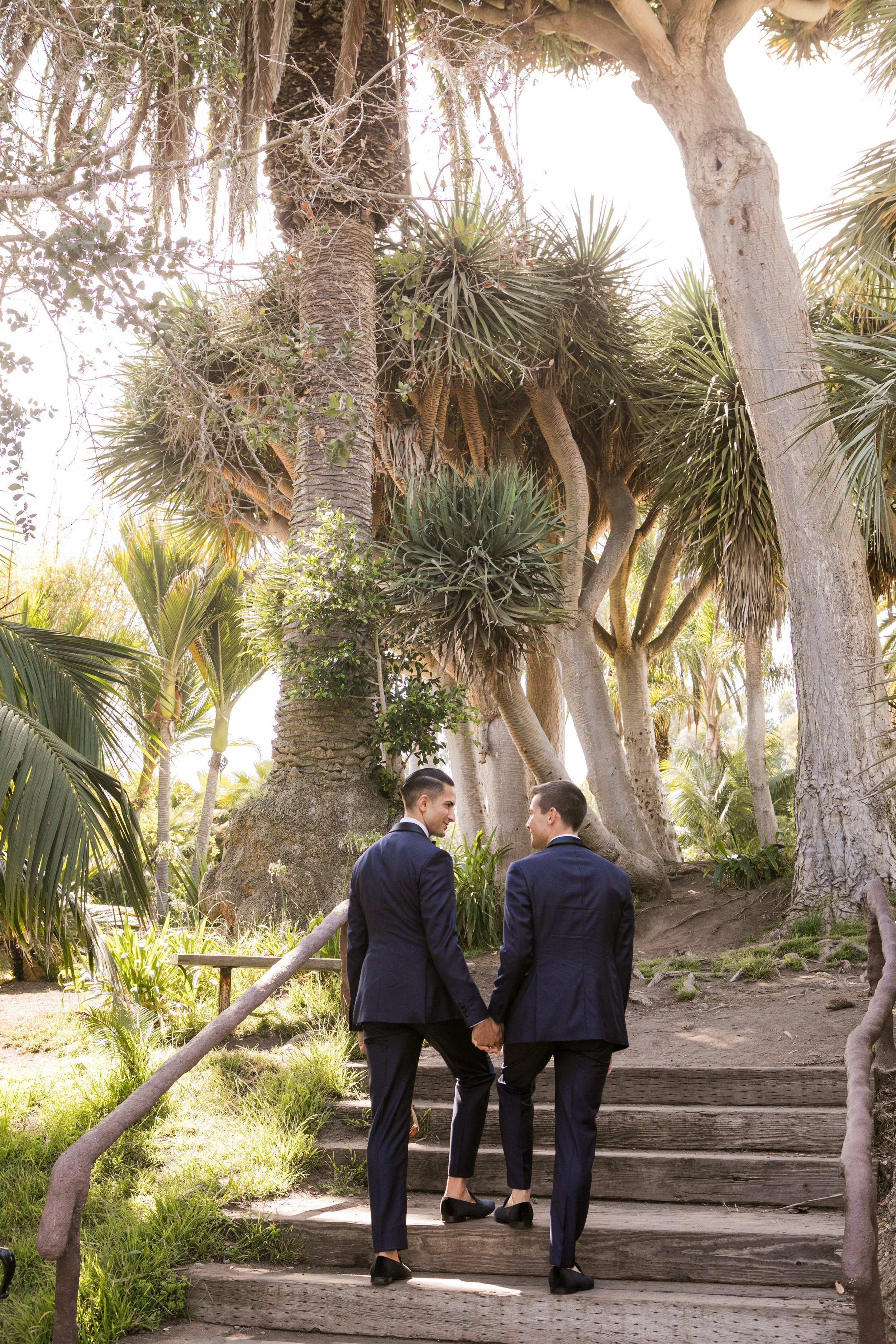 www.santabarbarawedding.com | ByCherry Photography | Santa Barbara Zoo | Events by Rincon | Cartier | Grooms Walking to the Ceremony Site