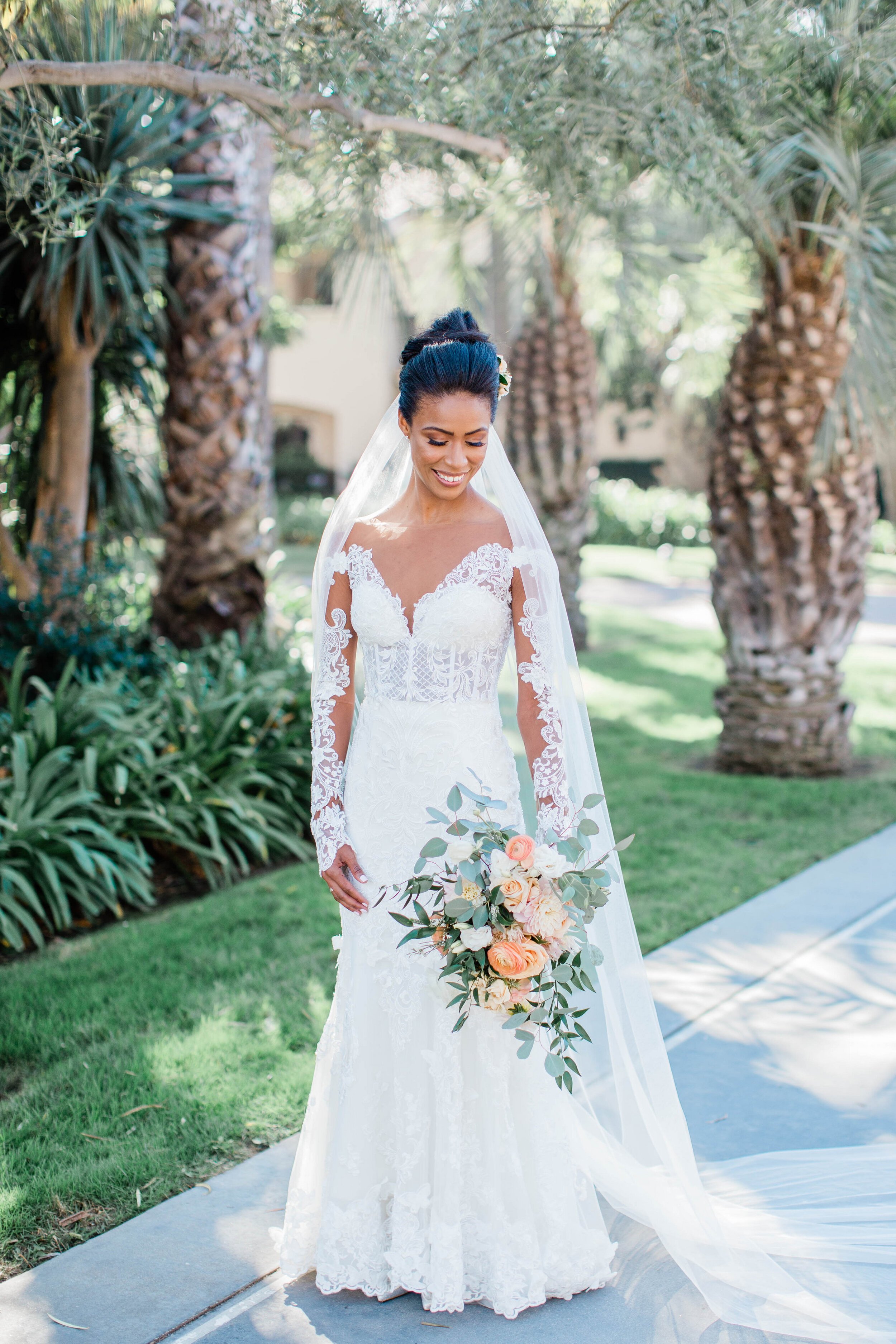 www.santabarbarawedding.com | White Sage Wedding &amp; Events | Amber Jean | Hilton SB Beachfront Resort | Ojai Blooms | Rogue Styling | Anomalie | Bride with Bouquet Before Ceremony