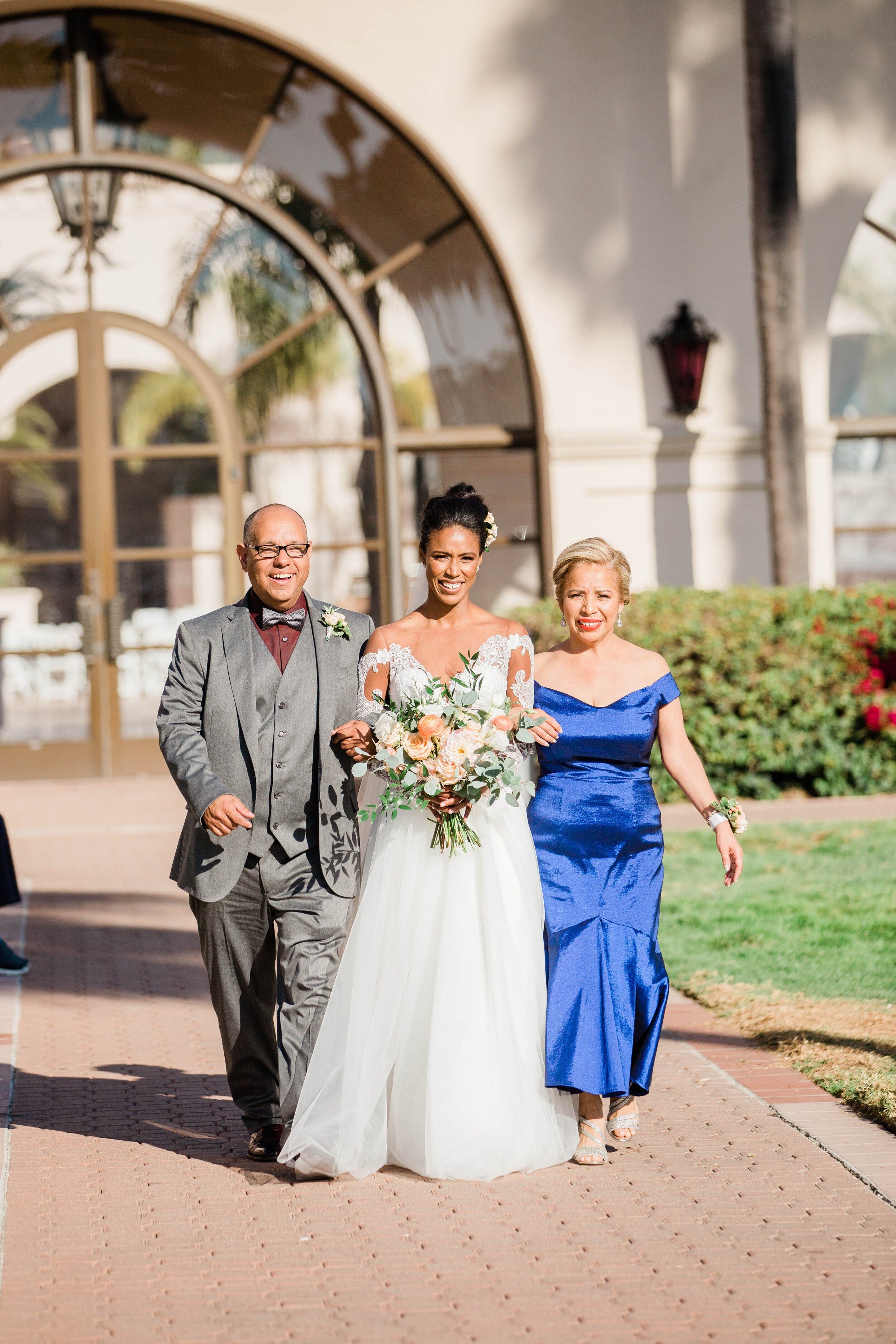 www.santabarbarawedding.com | White Sage Wedding &amp; Events | Amber Jean | Hilton SB Beachfront Resort | Ojai Blooms | Rogue Styling | Anomalie | Bride Escorted by Parents