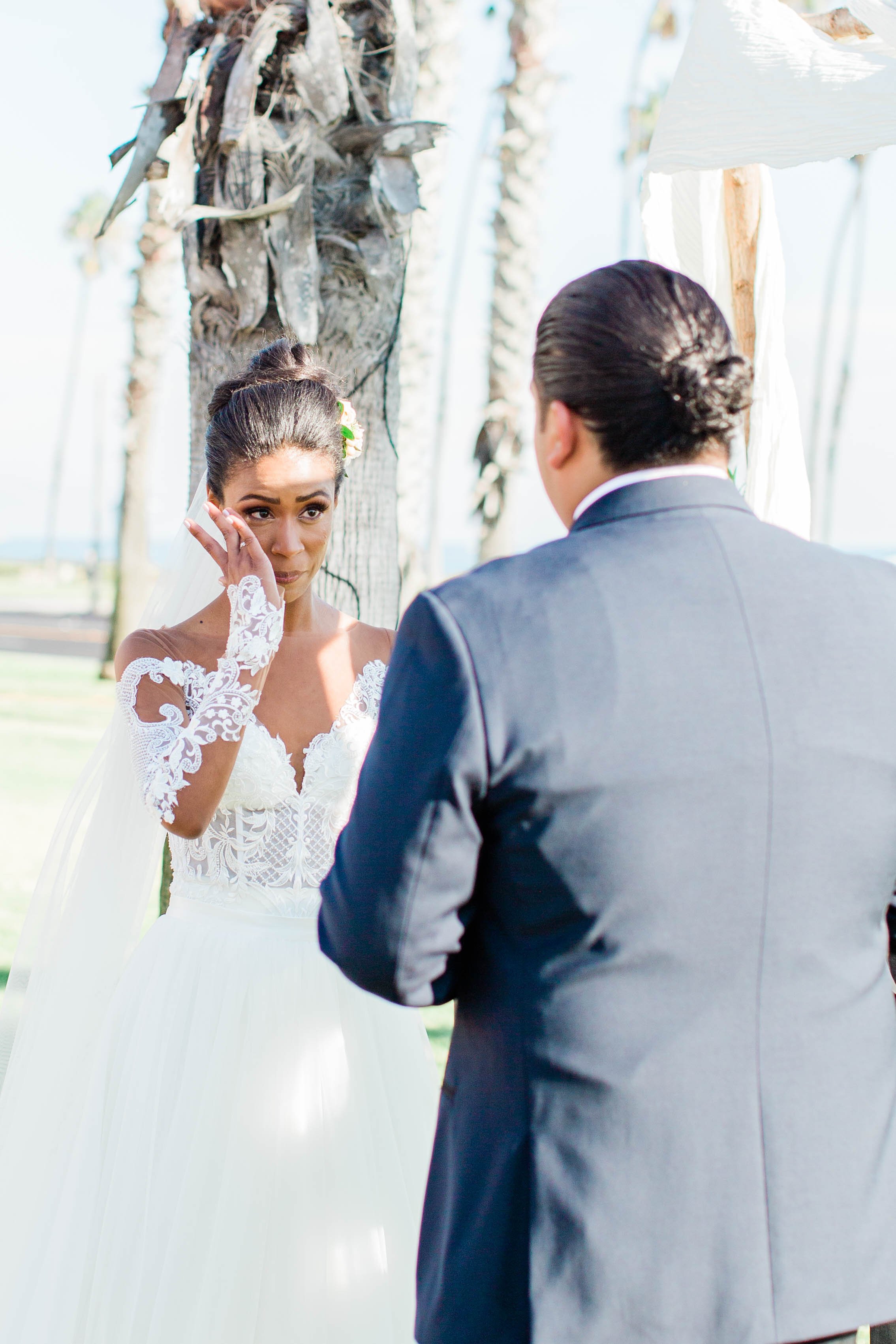 www.santabarbarawedding.com | White Sage Wedding &amp; Events | Amber Jean | Hilton SB Beachfront Resort | Ojai Blooms | Rogue Styling | Anomalie | Couple at the Ceremony 