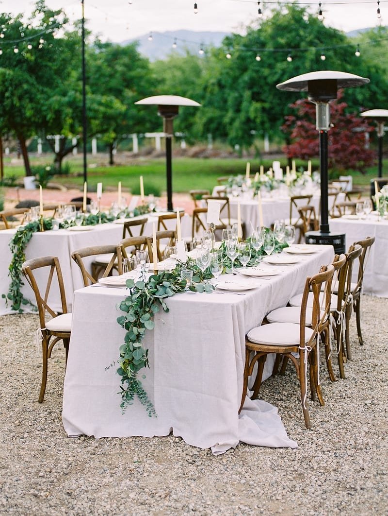 www.santabarbarawedding.com | White Sage | Taryn Grey Photography | Ojala Floral | The Tent Merchant | Otis &amp; Pearl | At Your Service Fine Food &amp; Catering | Reception Table Set Up 