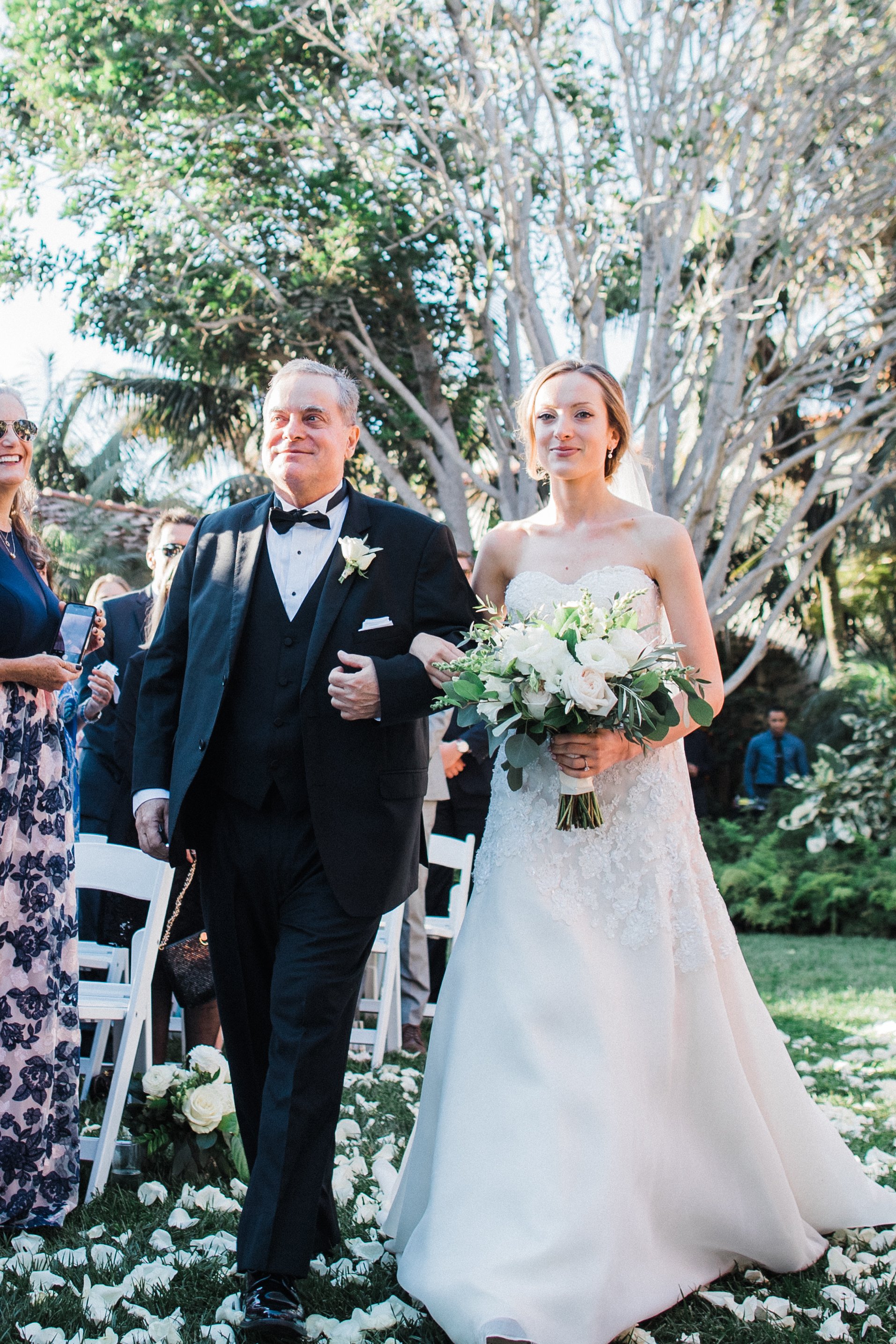 www.santabarbarawedding.com | KB Events | Michael and Anna Costa | Four Seasons The Biltmore | Bride and Father Walking down Aisle