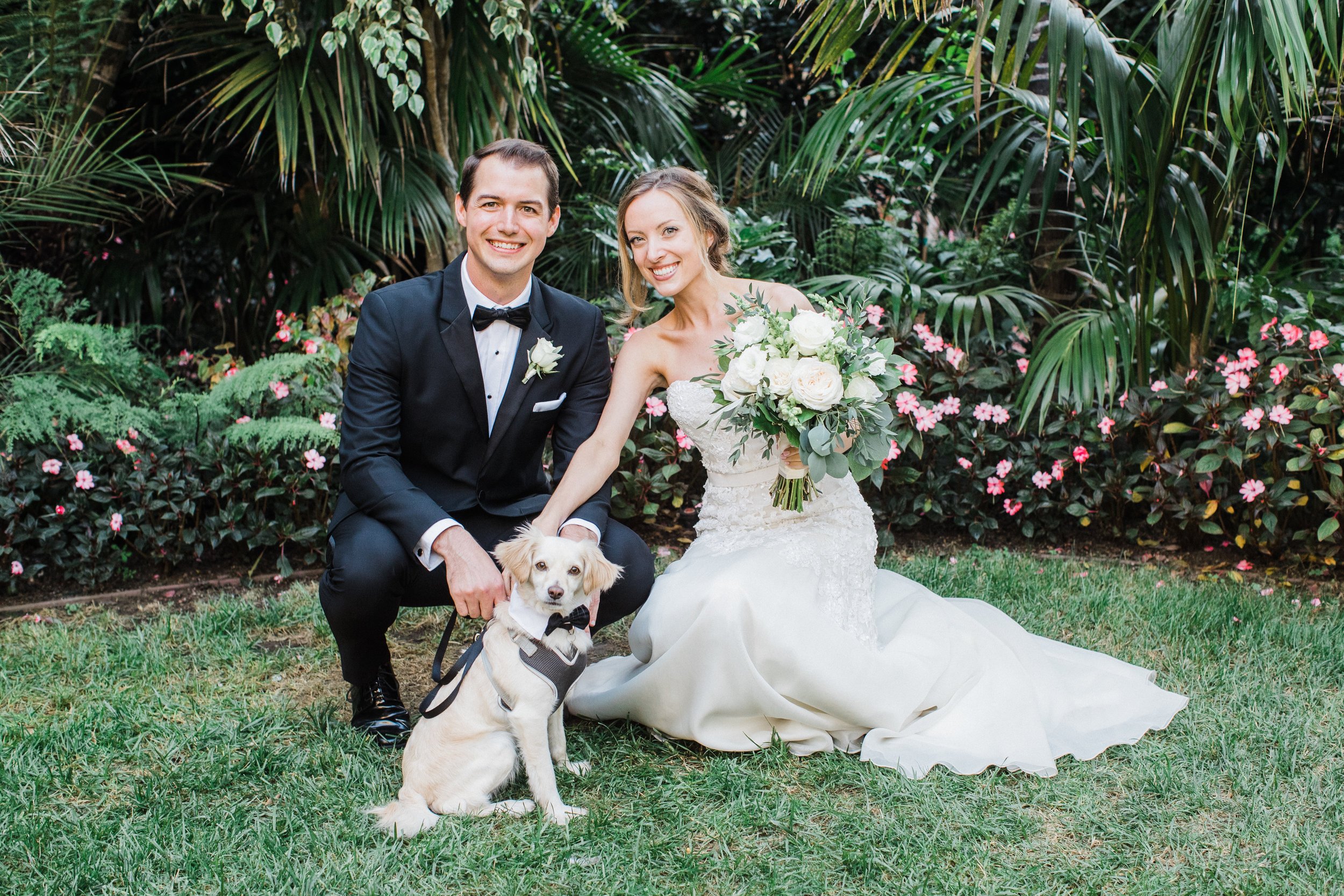 www.santabarbarawedding.com | KB Events | Michael and Anna Costa | Four Seasons The Biltmore | Bride and Groom and Dog