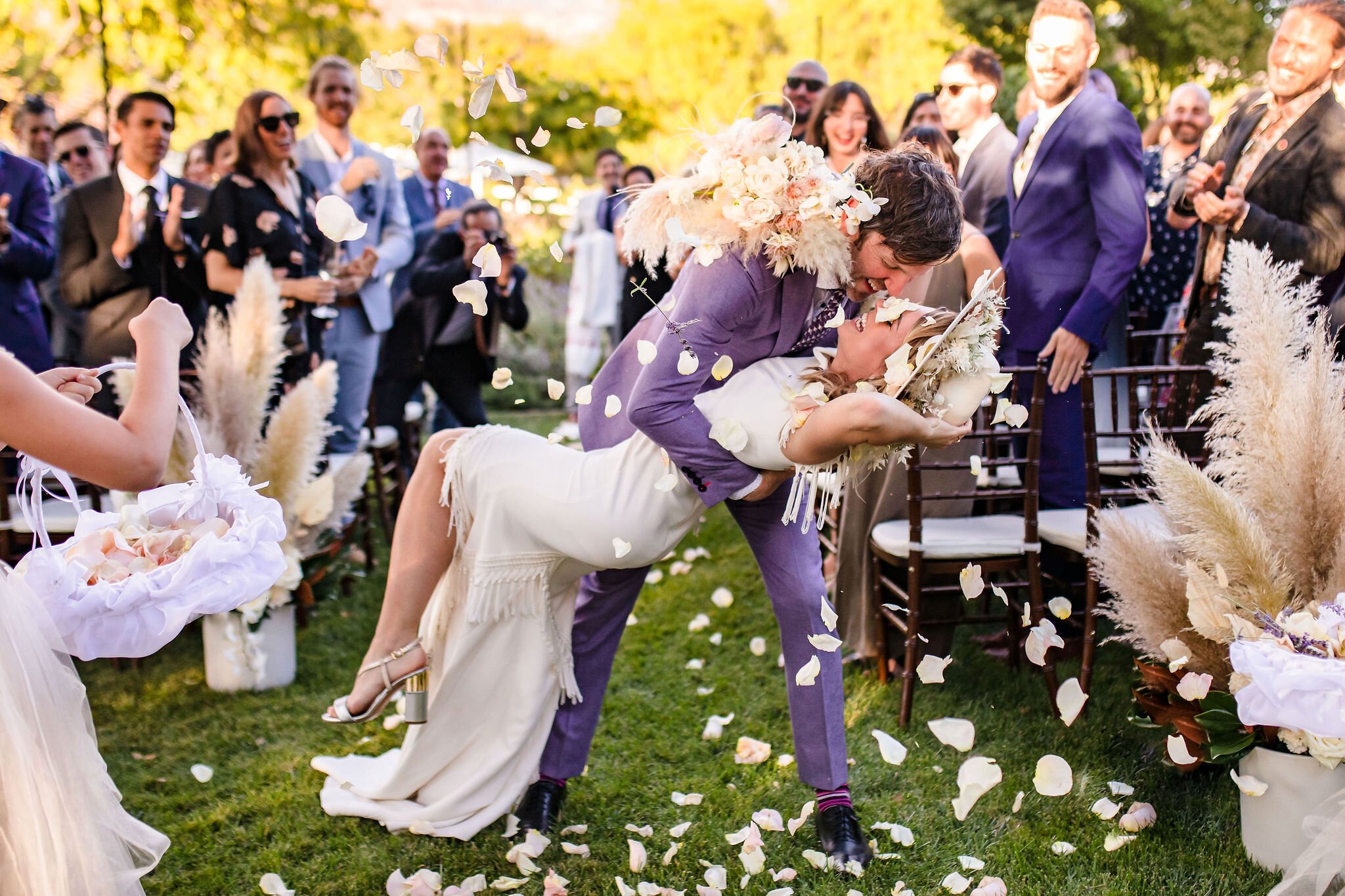 www.santabarbarawedding.com | White Sage Wedding &amp; Events | Burgundy Blue | Marlies Hart | Frog Creek Lavender Farm | Ojai Blooms | Amigo Party Rentals | Bride and Groom First Kiss