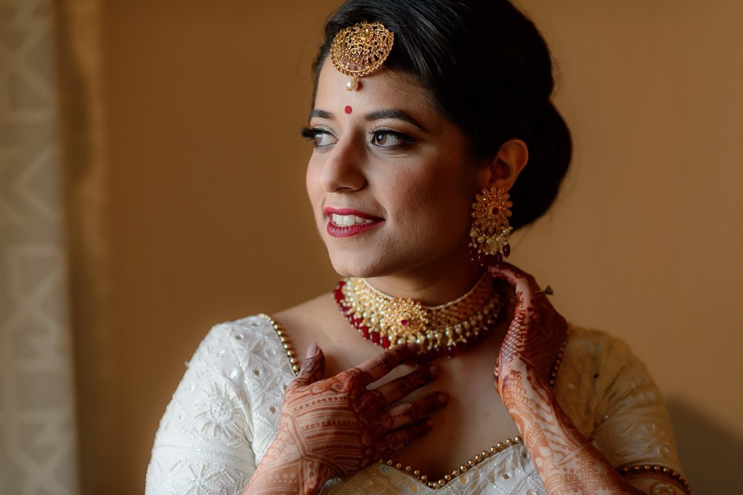 www.santabarbarawedding.com | Hilton SB | Blue Lotus Insights | Shawna Yamamoto | MPSingh Photography | Indira Bishen | Rachana Desai | Bride Getting Ready Before Ceremony 