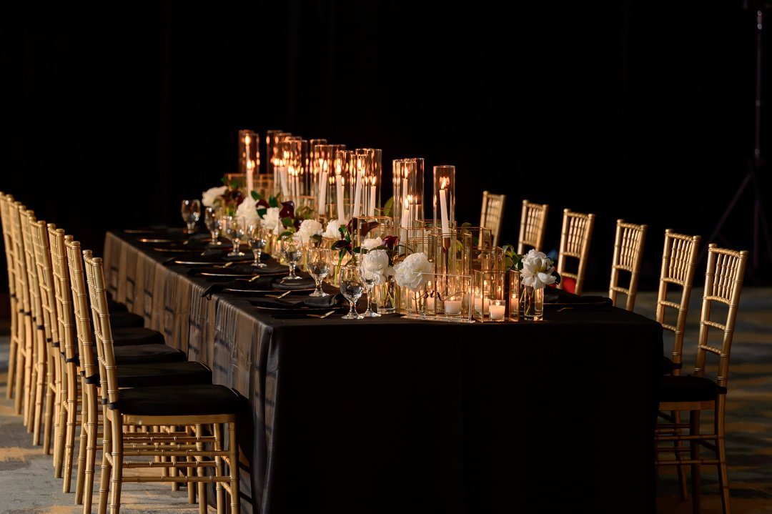 www.santabarbarawedding.com | Hilton SB | Blue Lotus Insights | Shawna Yamamoto | MPSingh Photography | Special Occasions DJ &amp; Lighting | Inside Reception Table Set Up