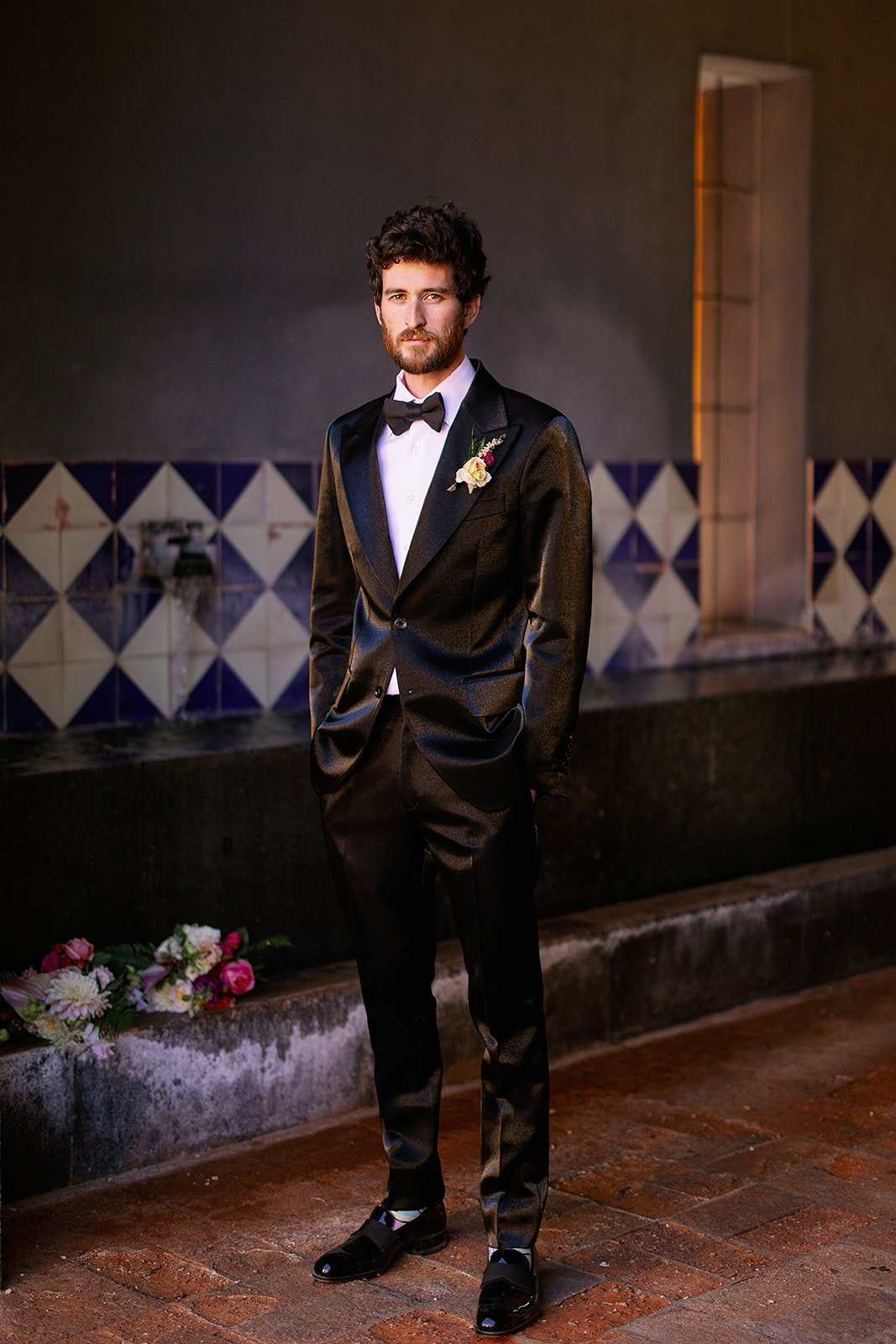 www.santabarbarawedding.com | David Mendoza | Alexis Ireland Florals | Groom In His Suit Before the Ceremony 