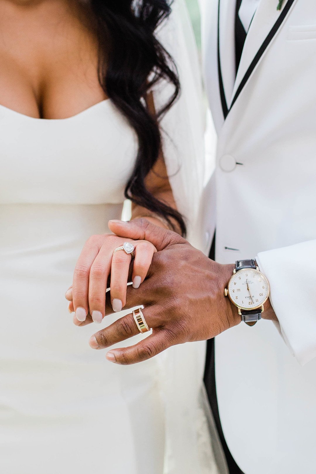 www.santabarbarawedding.com | Amber Jean Photography | Quail Ranch | Lulus | Friar Tux | Close-up of the Couple’s Rings