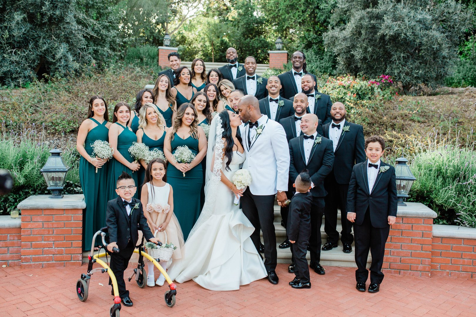 www.santabarbarawedding.com | Amber Jean Photography | Quail Ranch | Lulus | Friar Tux | The Couple with the Wedding Party 