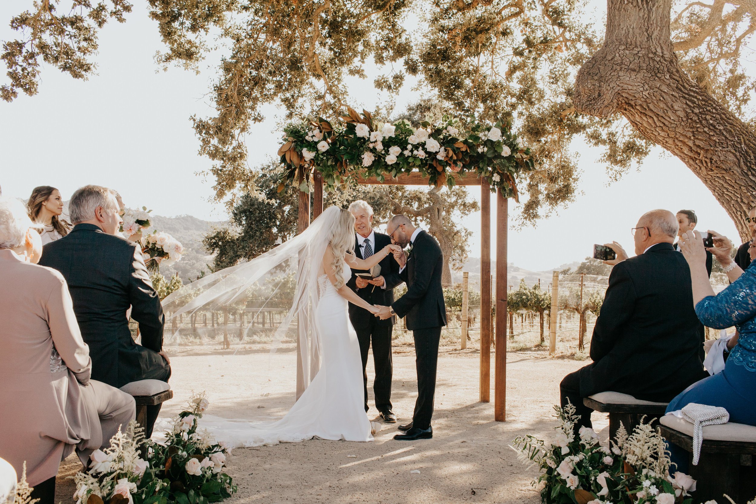 www.santabarbarawedding.com | Alexandria Monette Photography | Sunstone Villa | Soleil Events | Anna le Pley Taylor Flowers | Ocdamia Strings | Bride and Groom at the Ceremony