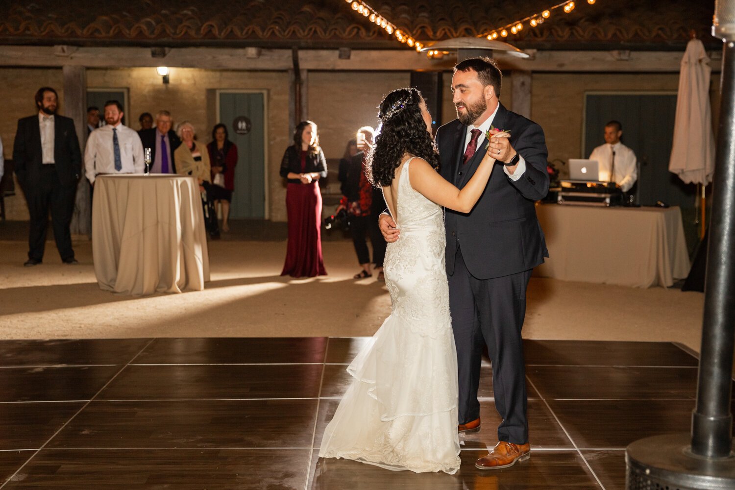 www.santabarbarawedding.com | SB Historical Museum | Veils &amp; Tails Photography | SB Wedding Coordinator | Grass Roots | Bella Vista Designs | Music by Bonnie | Couple Shares First Dance