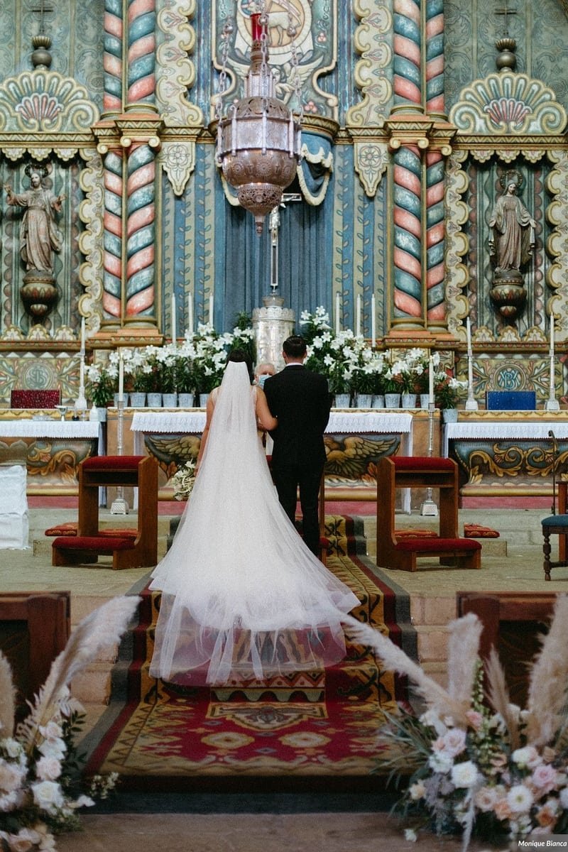 www.santabarbarawedding.com | Our Lady of Mount Carmel | Monique Bianca | White Sage | Intrepid Floral Co. | Enzoani | Generation Tux | The Ceremony 