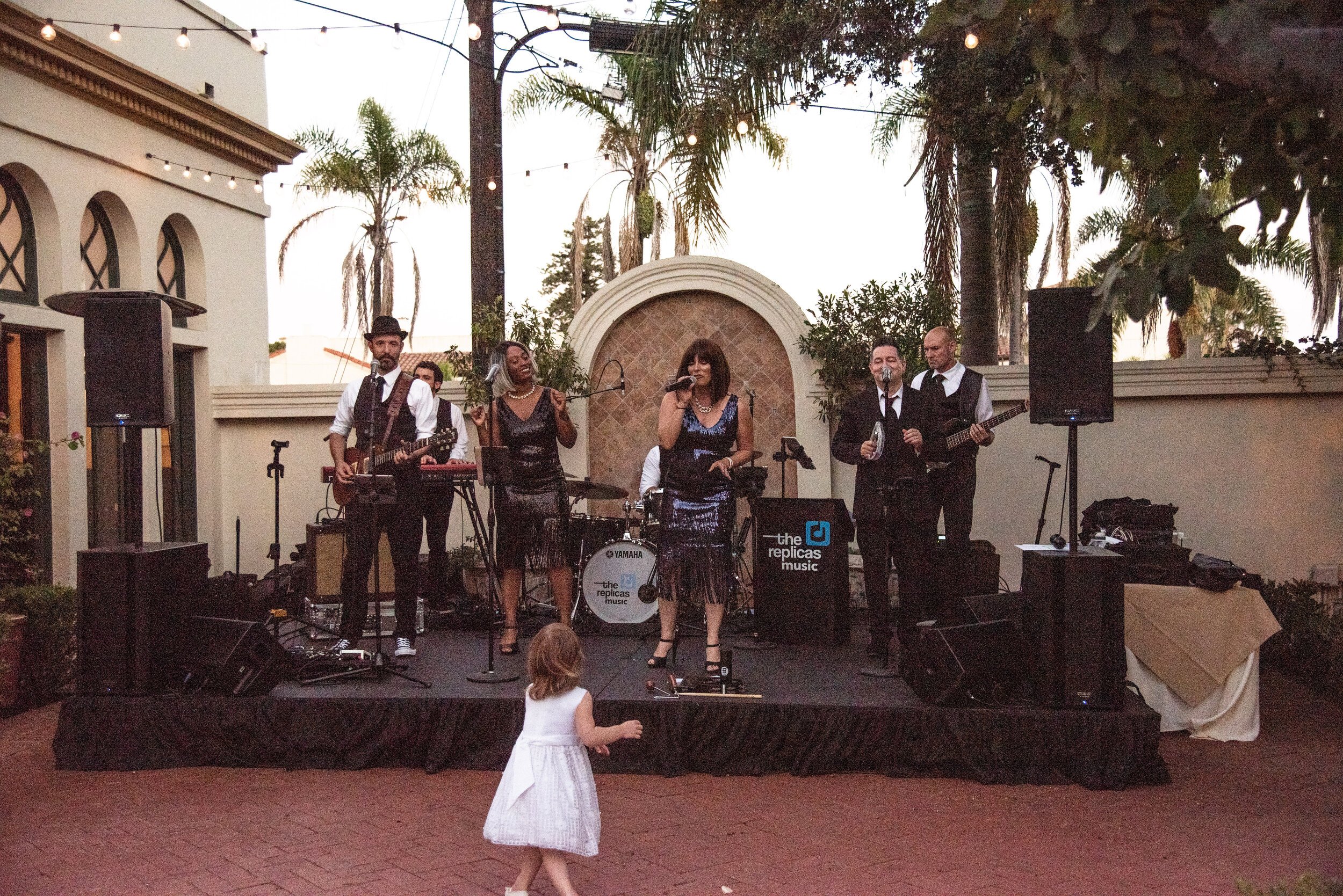 www.santabarbarawedding.com | Rewind Photography | Santa Barbara Club | The Replicas Music | Little Girl Dances to Reception Music