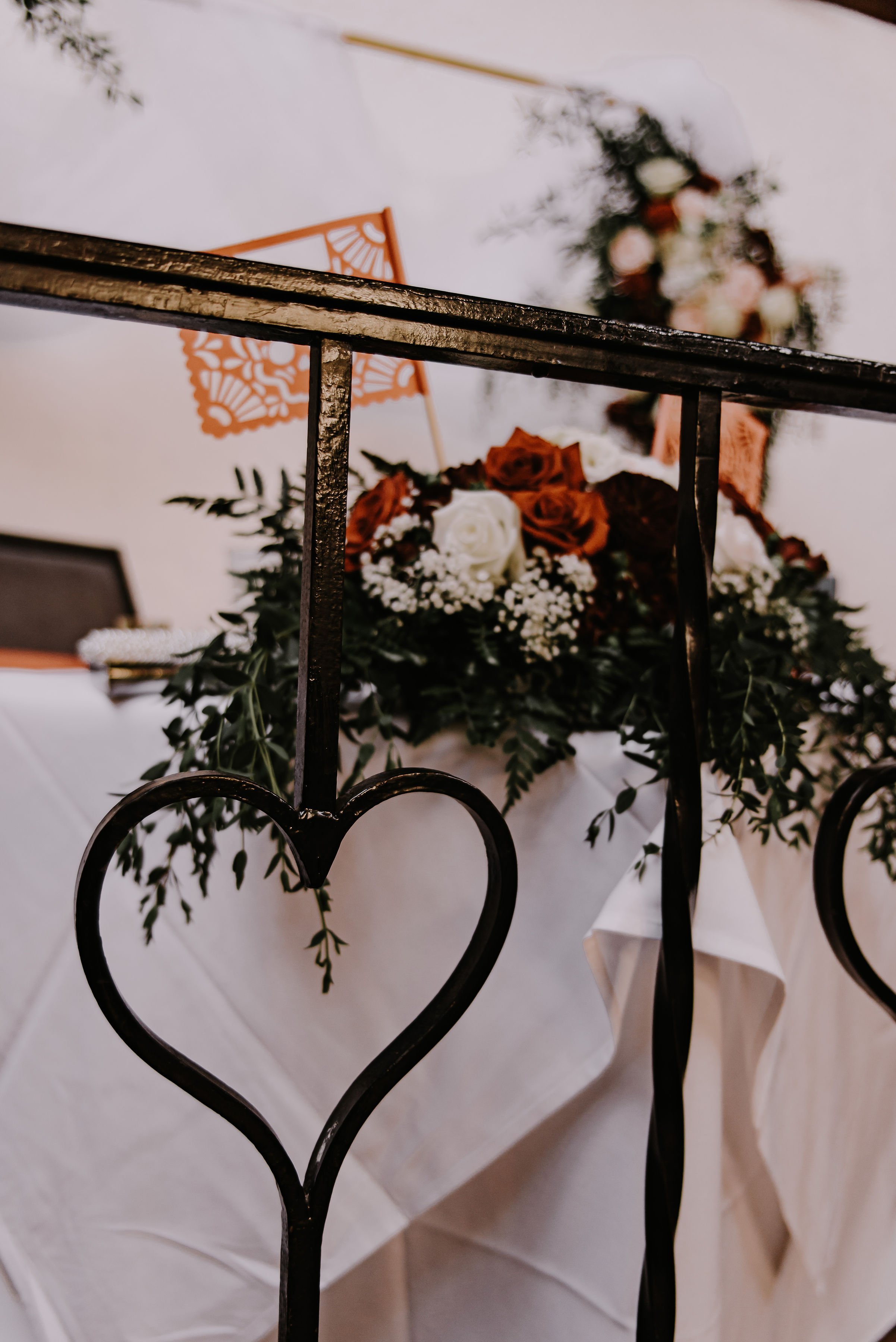 www.santabarbarawedding.com | Staci Hood | El Paseo | Flowers for Love | Heart-Shaped Iron Bars at the Reception Venue 