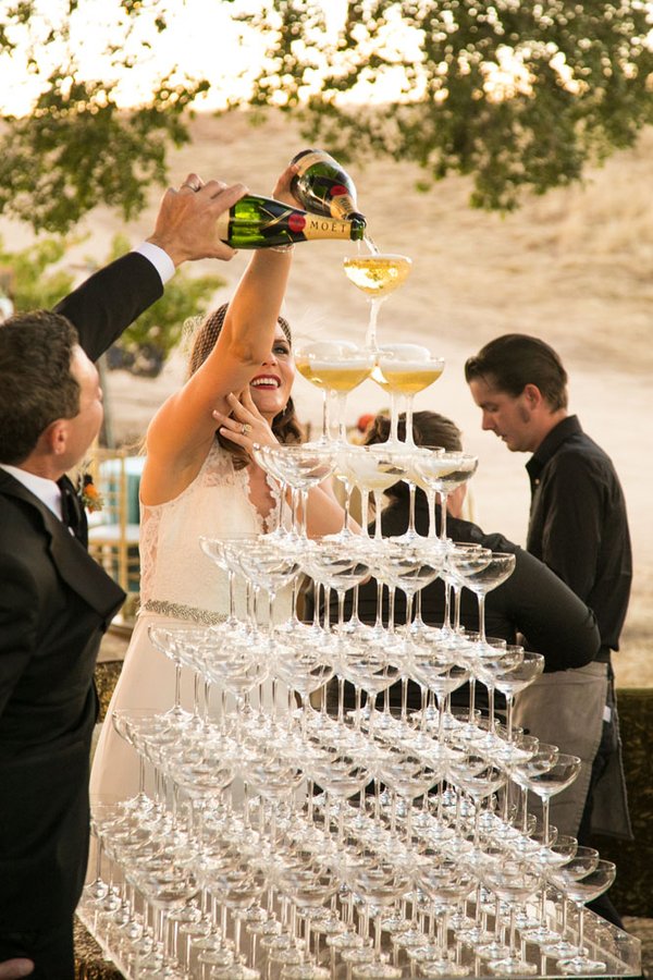 www.santabarbarawedding.com | A Perfect Day Wedding & Event Design | A. Blake Photography | Champagne Tower