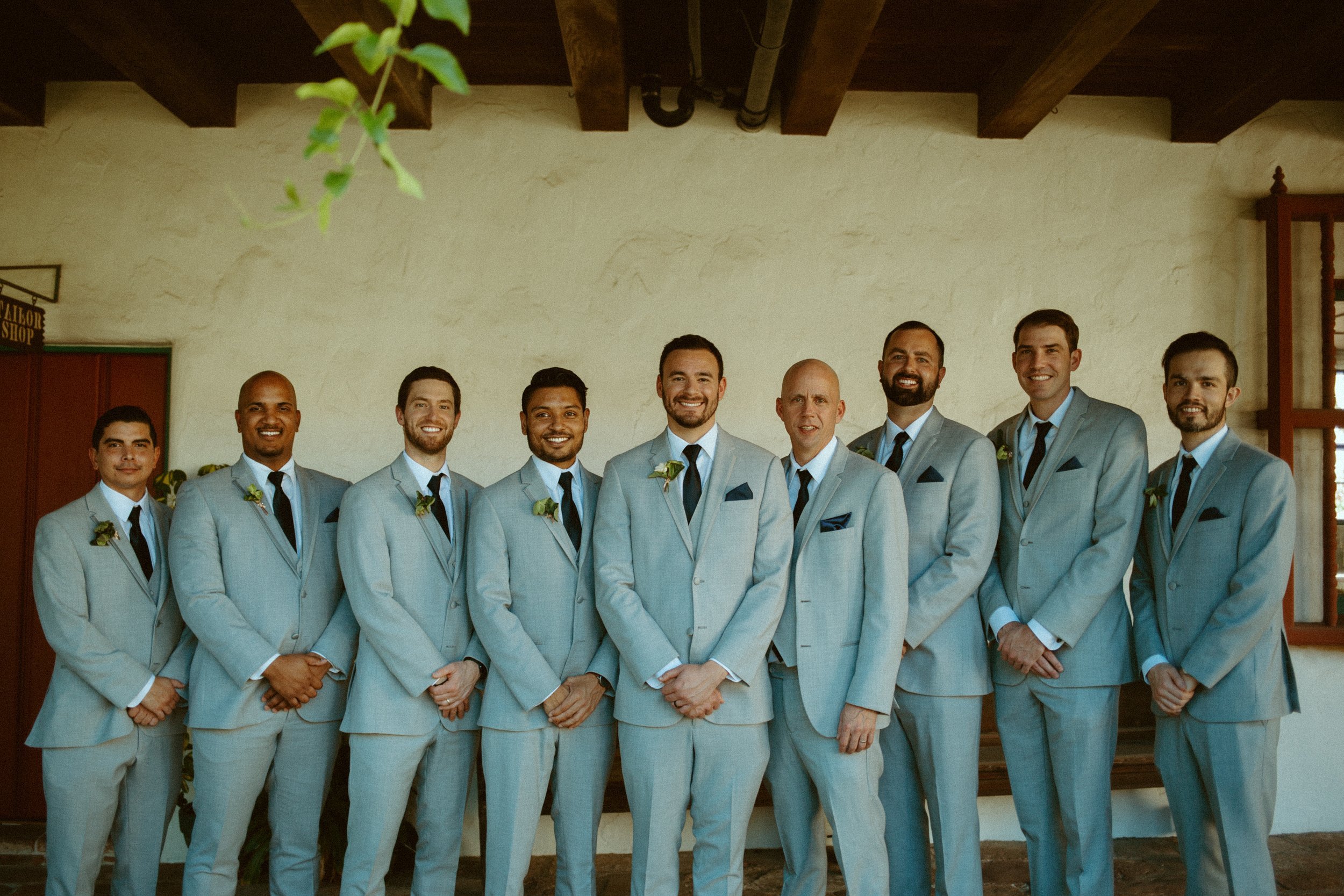 www.santabarbarawedding.com | Mallory Carlson | Old Mission SB | Events by Tiffany J | Antheia Floral &amp; Design | Men’s Wearhouse | Groom with Groomsmen 