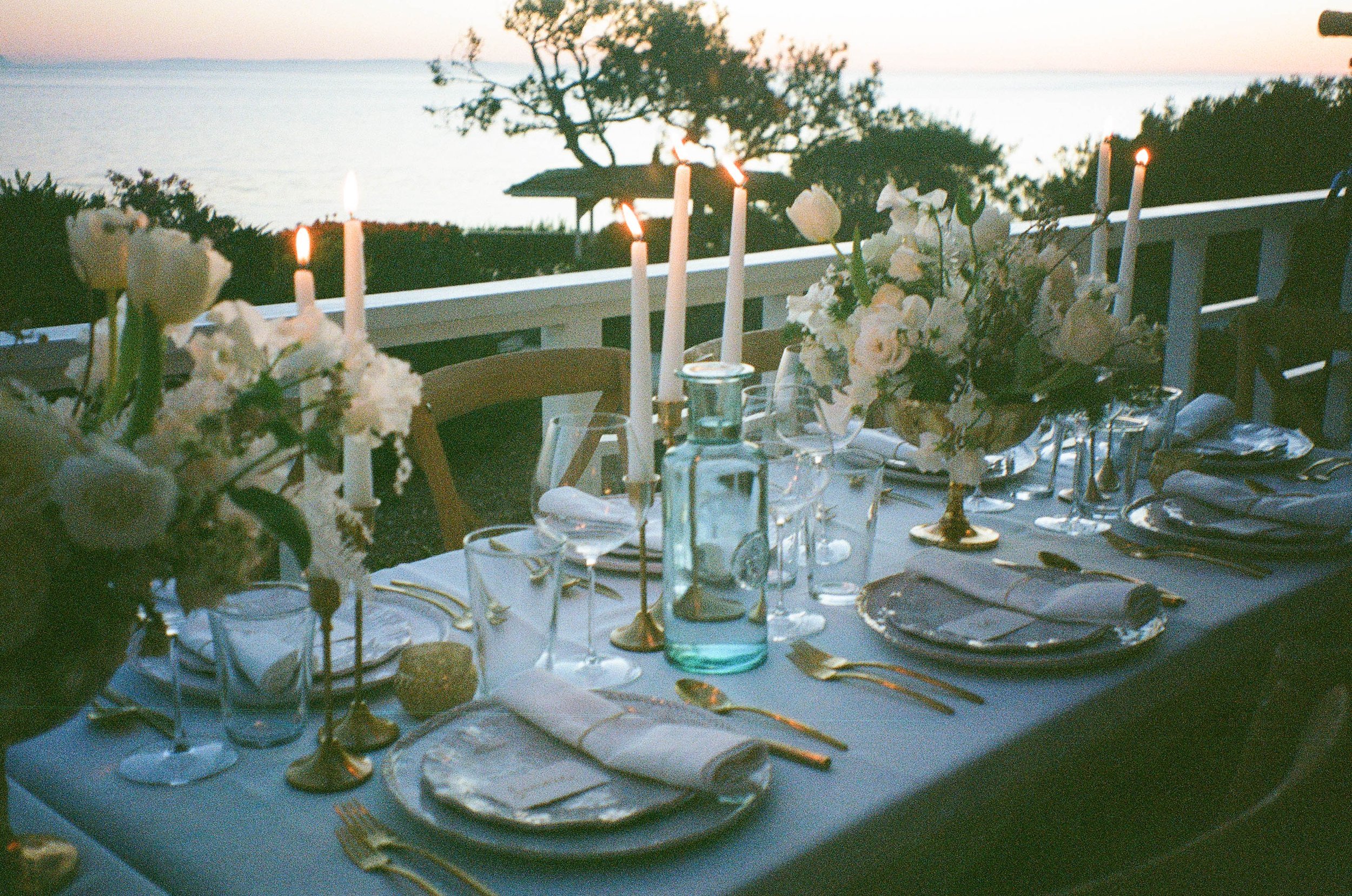 www.santabarbarawedding.com | Monique Biance | Amazing Days Events | Dos Pueblos Orchid Farm | Studio Fleurish | Reception Table Set Up on Film 