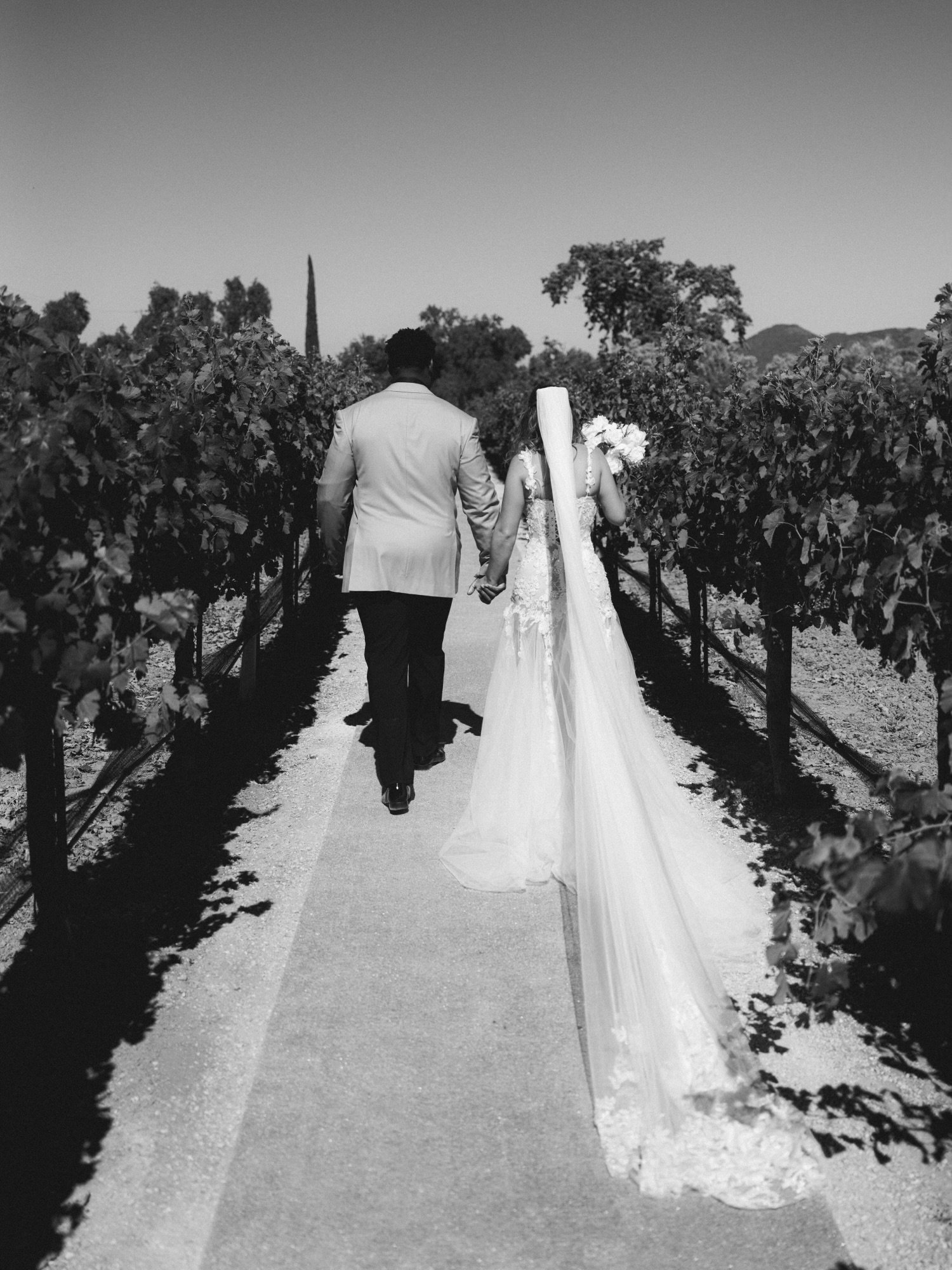 www.santabarbarawedding.com | Paul Von Rieter | Sunstone Villa | Lisa Lafferty | Shawna Yamamoto | Galia Lahav | NV Glam Studio | Alyssa Marie Beauty | Couple Walking Through the Vineyard