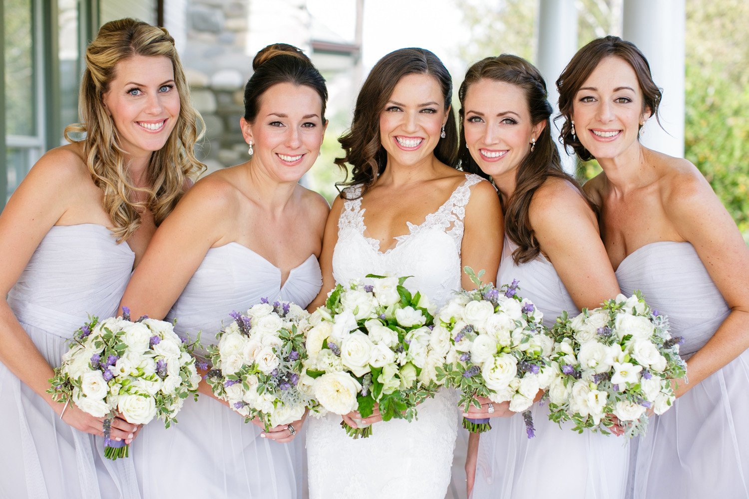 www.santabarbarawedding.com | Mary Jane Photography | Bride and Bridesmaids Before Ceremony with Shades of Pink Lipstick