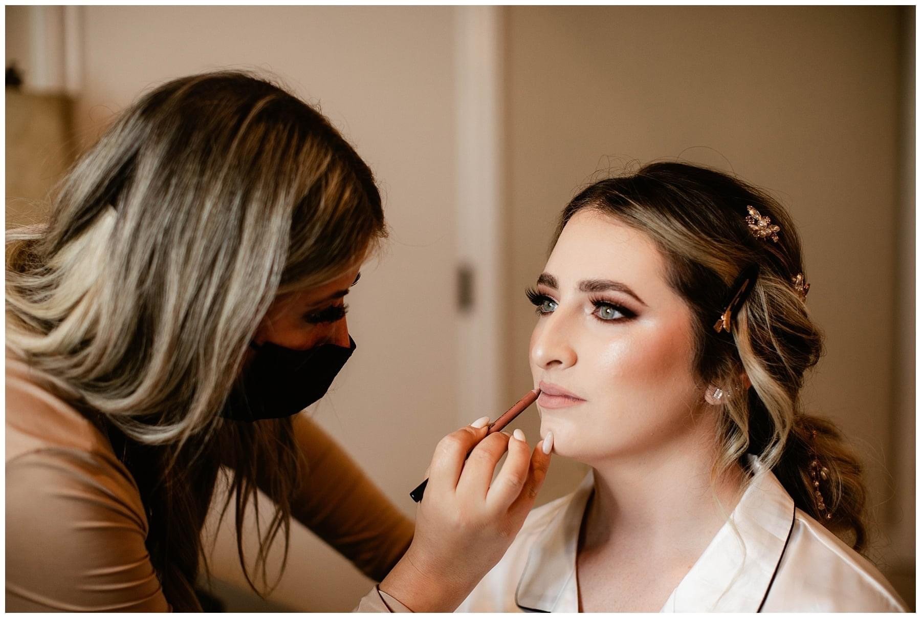 www.santabarbarawedding.com | Gabrielle Von Heyking | Bride Getting Her Lips Done Before Ceremony 