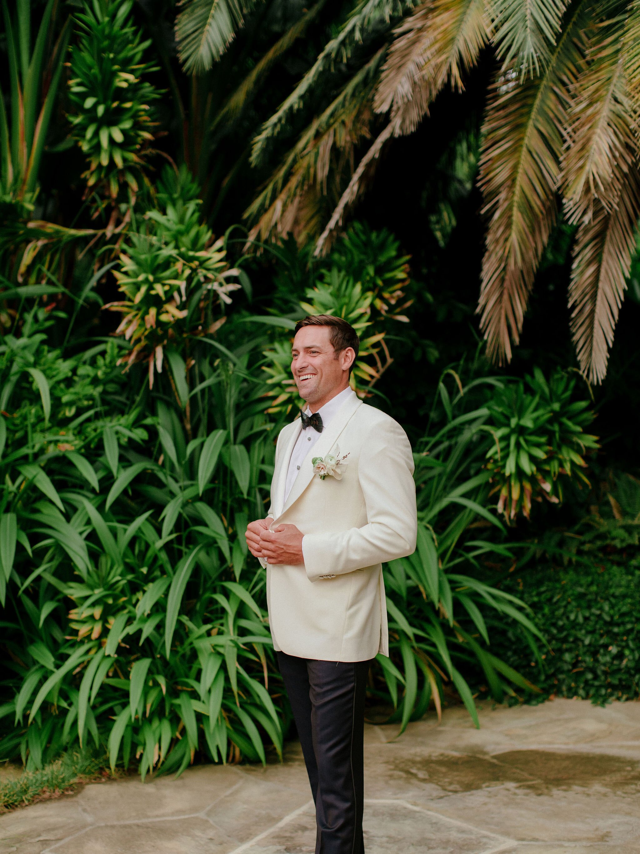 www.santabarbaraweddings.com | Chris J. Evans | Private Residence | Ashley Chanel Events | Rogue &amp; Fox | Groom Waiting For His Bride at the Ceremony 