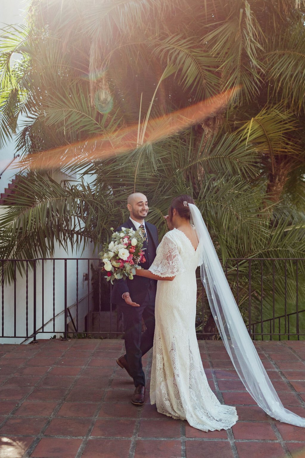 www.santabarbarawedding.com | Holcomb &amp; Co. | SB Courthouse | LuckEleven Events | Bright Floral Design | Chloe Schlossmann | BHLDN | Bride and Groom First Look