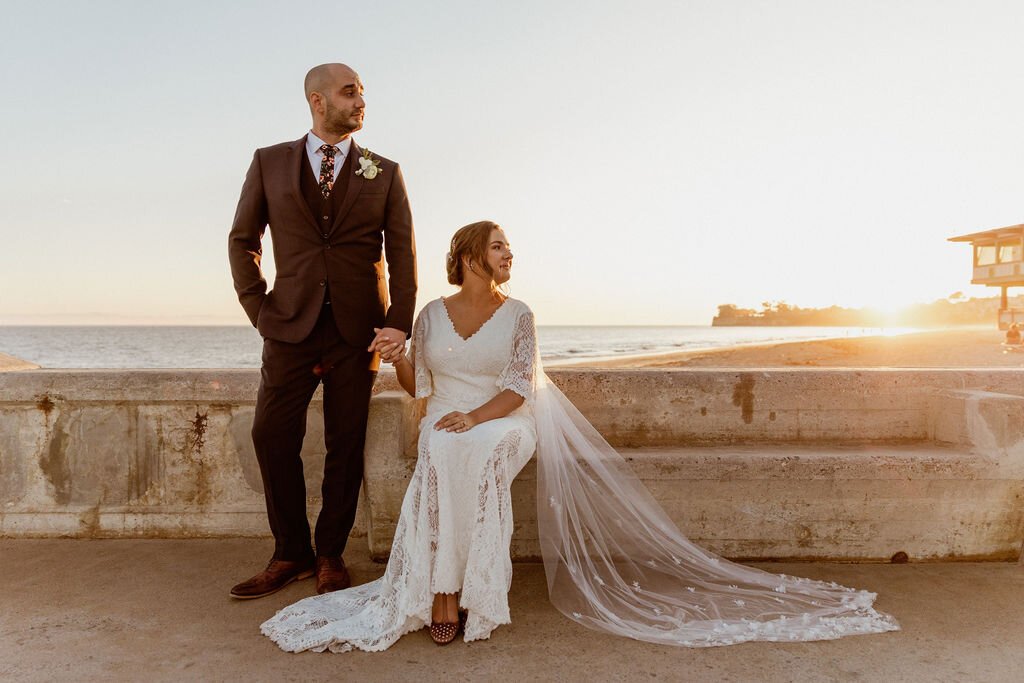 www.santabarbarawedding.com | Holcomb &amp; Co. | SB Maritime Museum | LuckEleven Events | Bright Floral Design | BHLDN | Chloe Schlossmann | Bride and Groom by the Sea