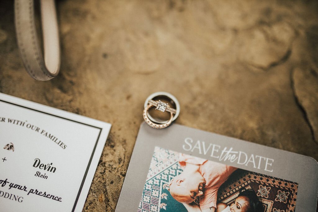 www.santabarbarawedding.com | The Indi Collective | Couple’s Invitations and Wedding Rings 