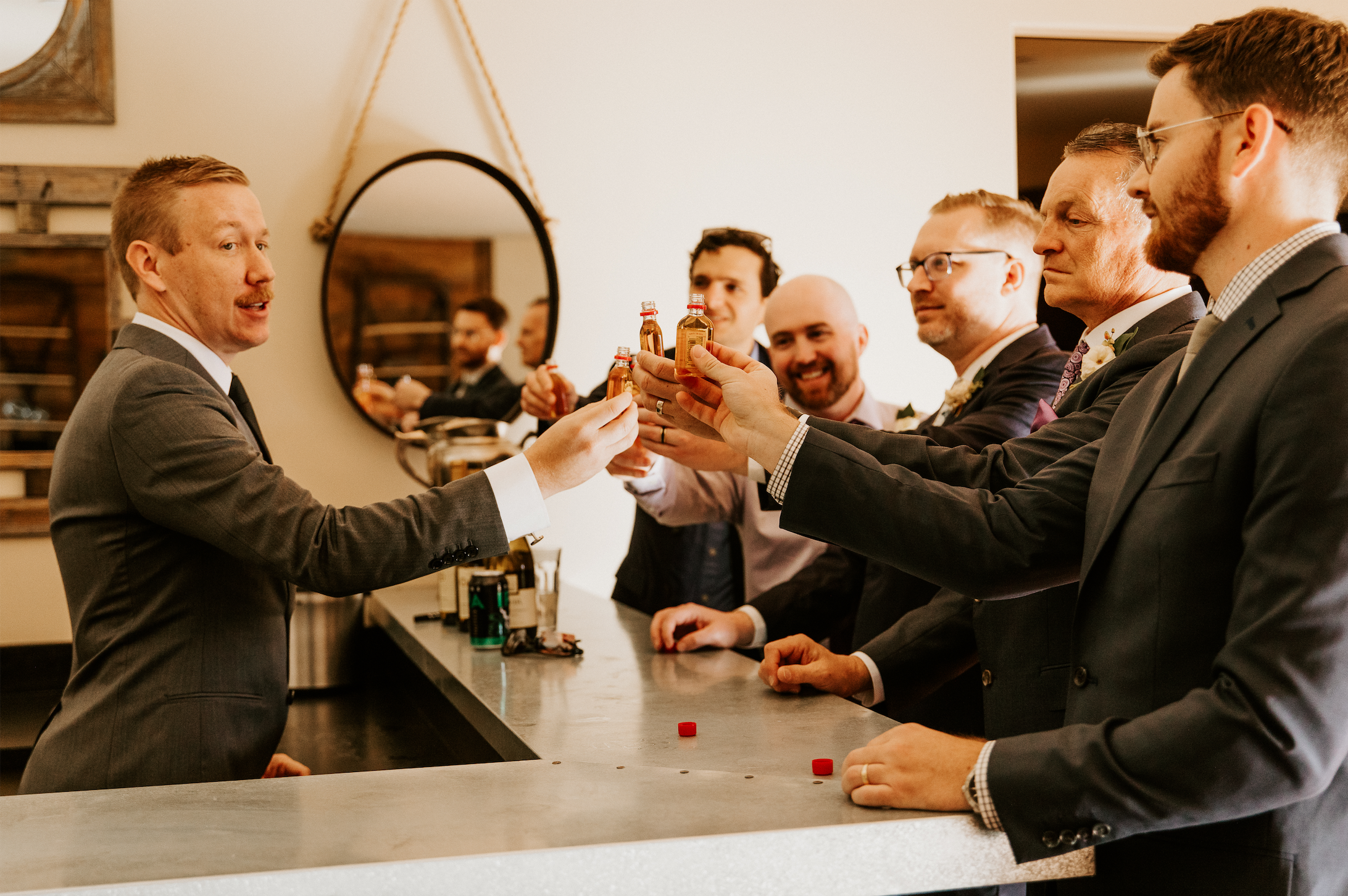 www.santabarbarawedding.com | Allison Slater Photography | Greengate Ranch &amp; Vineyard | Alicia Falango | Groom Taking a Shot with Groomsmen Before Ceremony 